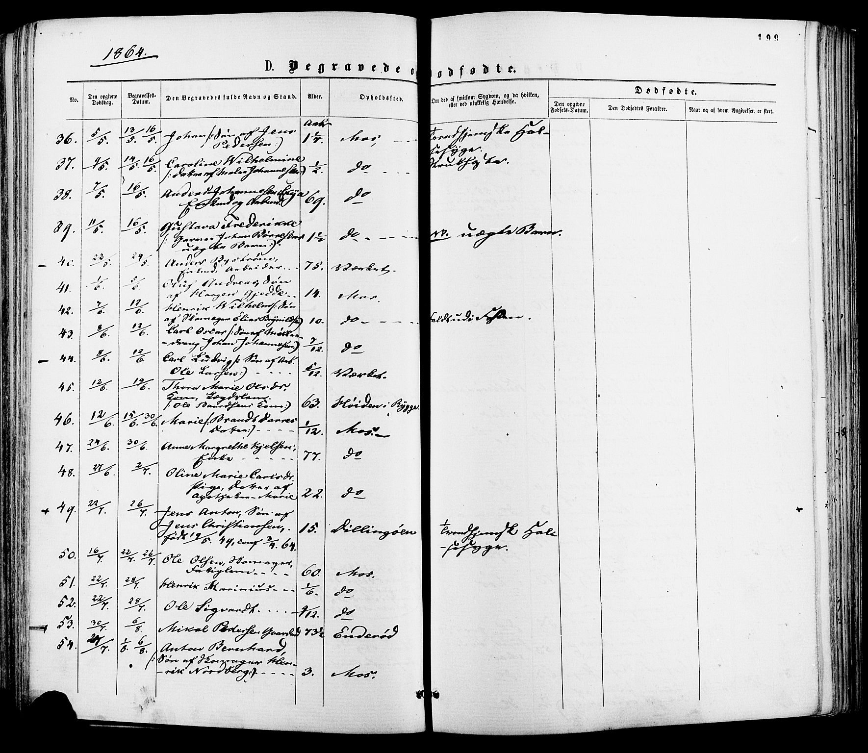 Moss prestekontor Kirkebøker, SAO/A-2003/F/Fa/L0009: Parish register (official) no. I 9, 1861-1869, p. 199