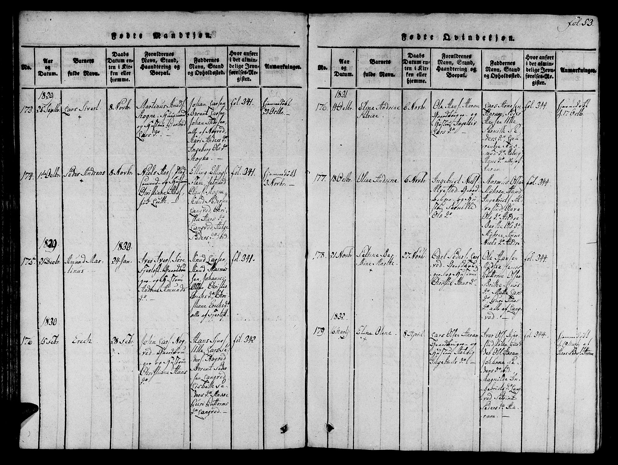 Ministerialprotokoller, klokkerbøker og fødselsregistre - Møre og Romsdal, SAT/A-1454/536/L0495: Parish register (official) no. 536A04, 1818-1847, p. 53