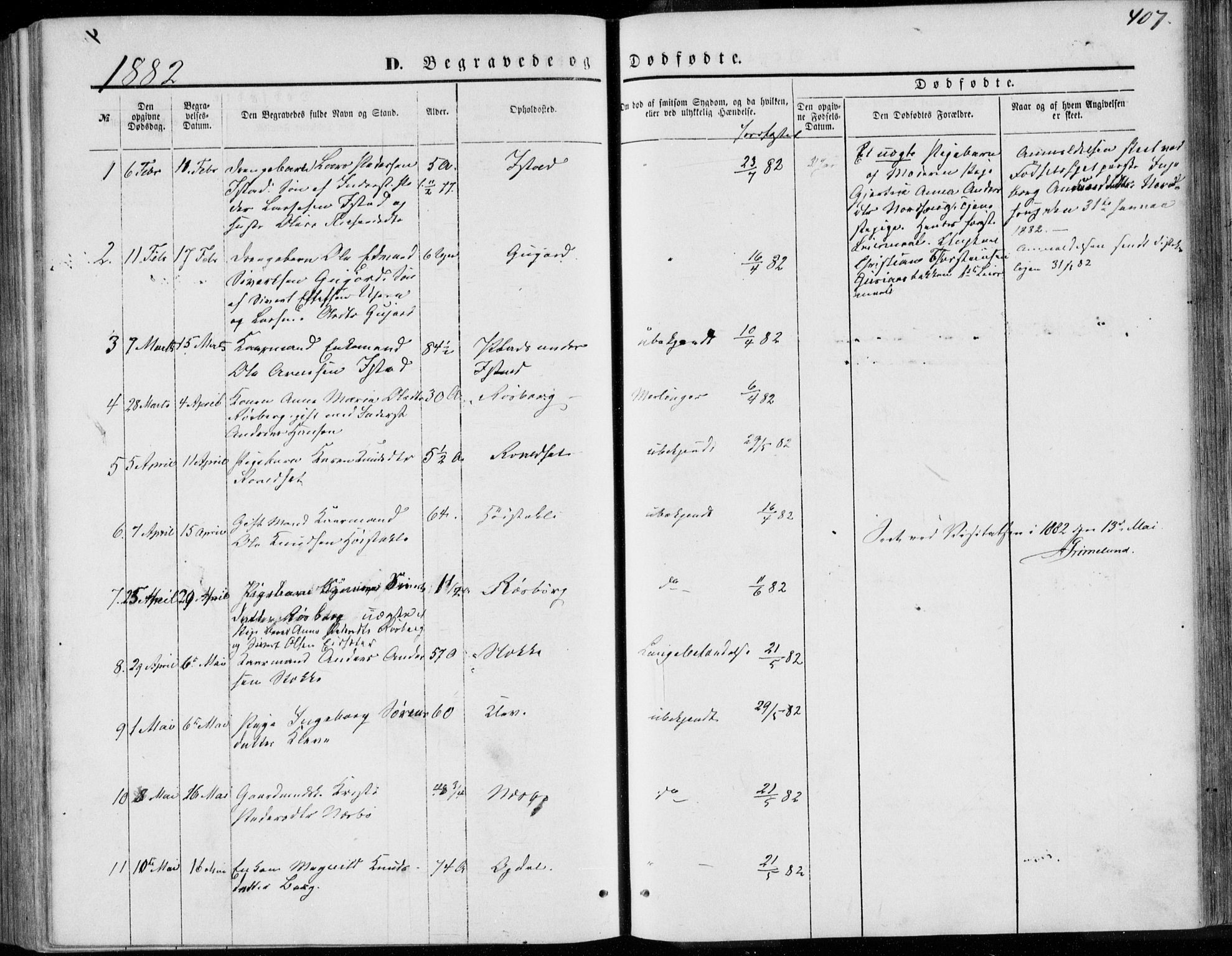 Ministerialprotokoller, klokkerbøker og fødselsregistre - Møre og Romsdal, AV/SAT-A-1454/557/L0681: Parish register (official) no. 557A03, 1869-1886, p. 407