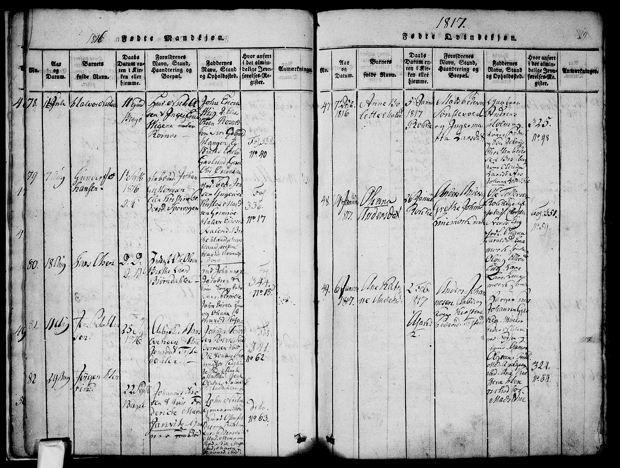 Berg prestekontor Kirkebøker, SAO/A-10902/F/Fa/L0002: Parish register (official) no. I 2, 1815-1831, p. 19
