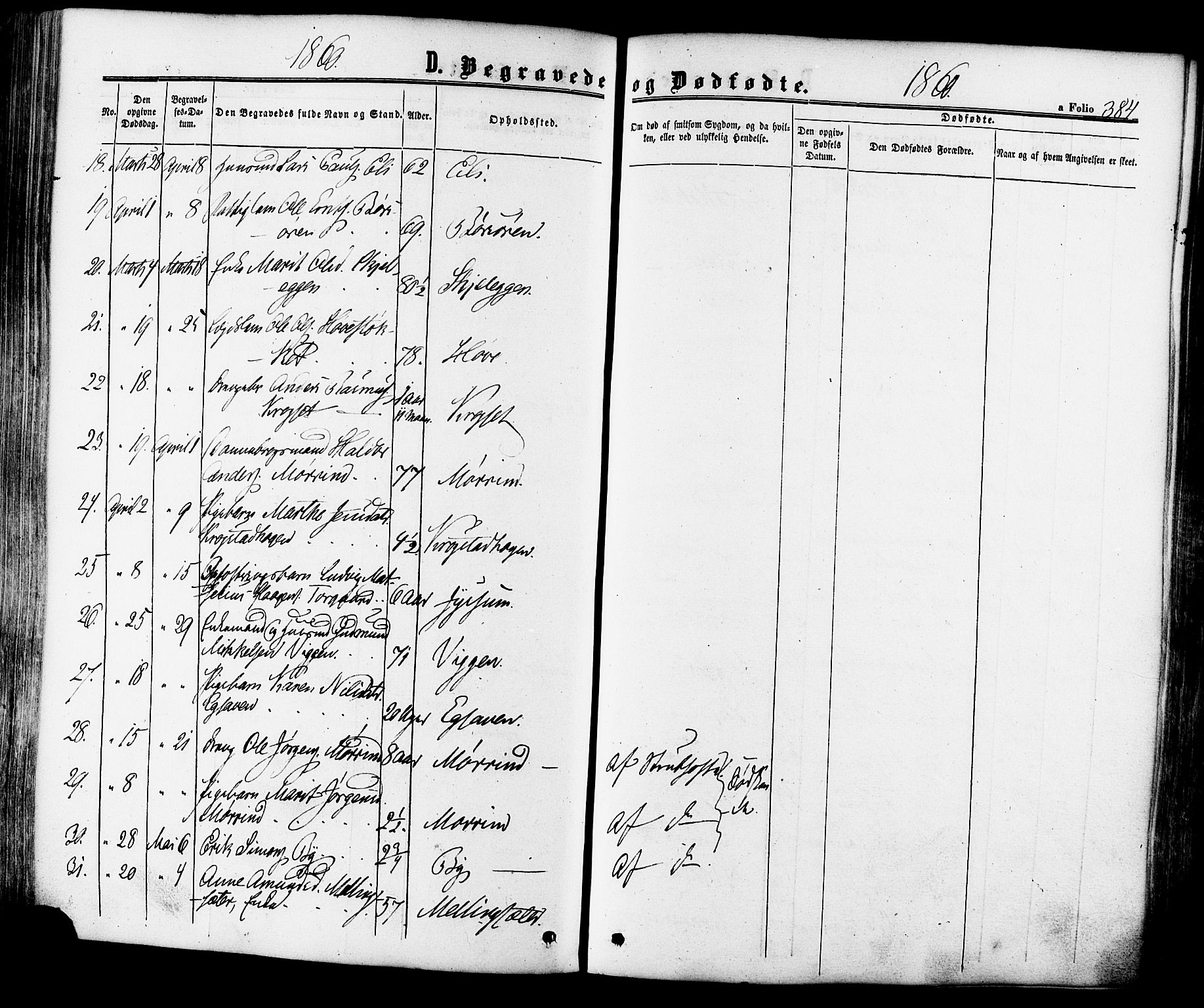 Ministerialprotokoller, klokkerbøker og fødselsregistre - Sør-Trøndelag, SAT/A-1456/665/L0772: Parish register (official) no. 665A07, 1856-1878, p. 384