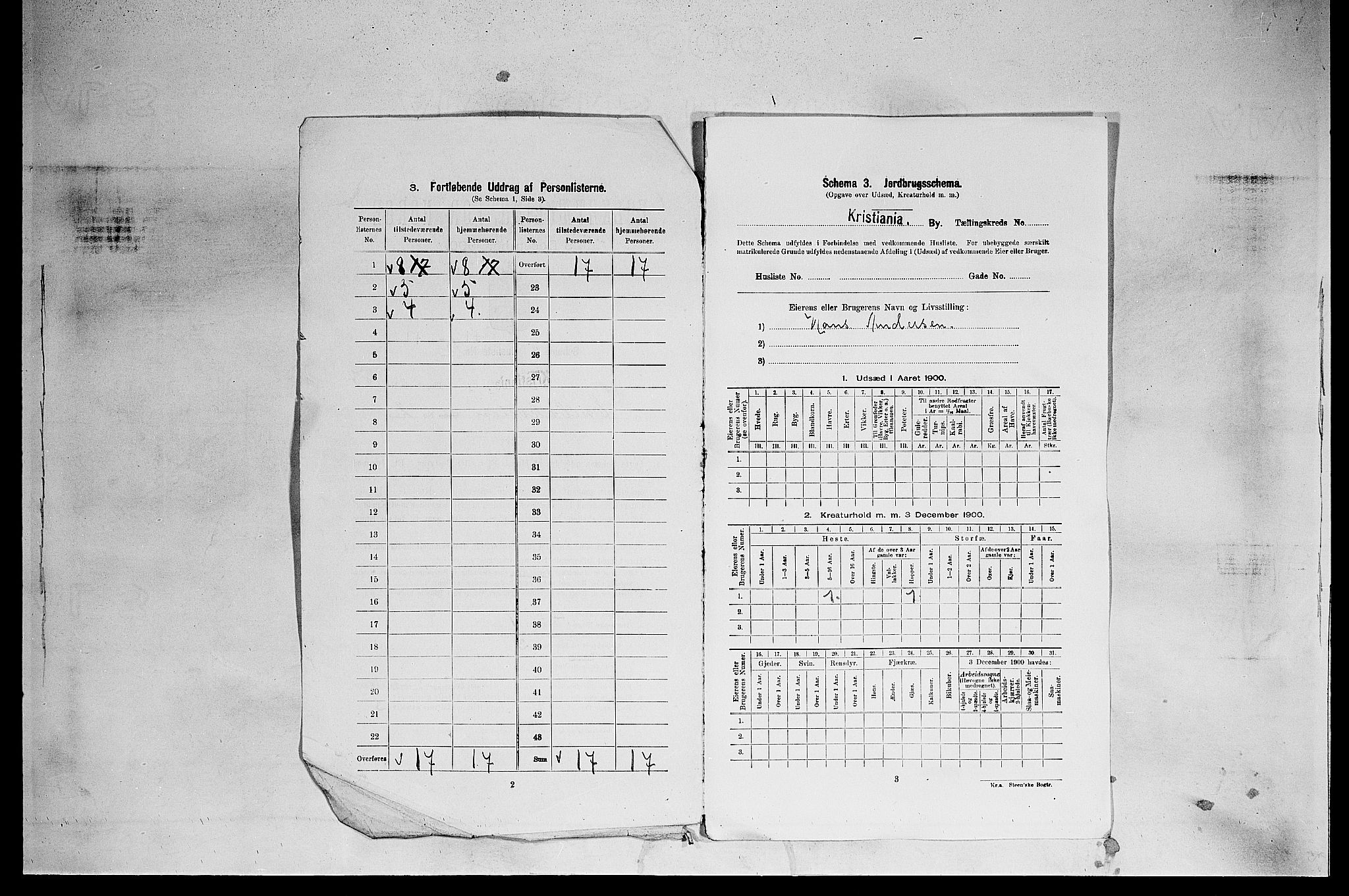 SAO, 1900 census for Kristiania, 1900, p. 19440