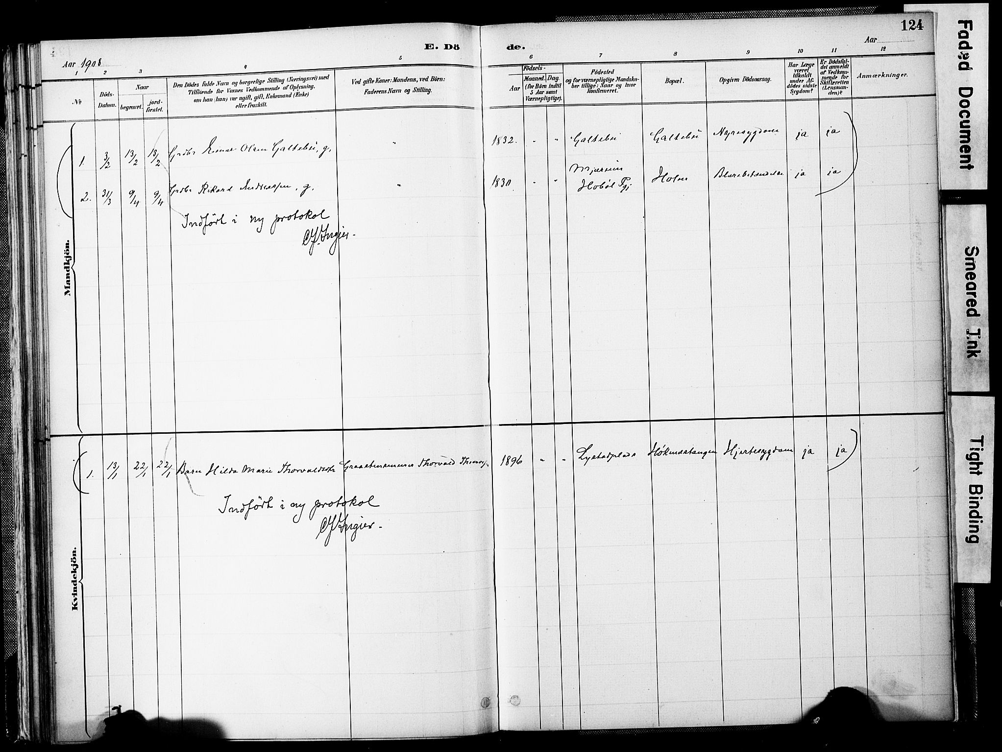 Spydeberg prestekontor Kirkebøker, AV/SAO-A-10924/F/Fb/L0001: Parish register (official) no. II 1, 1886-1907, p. 124