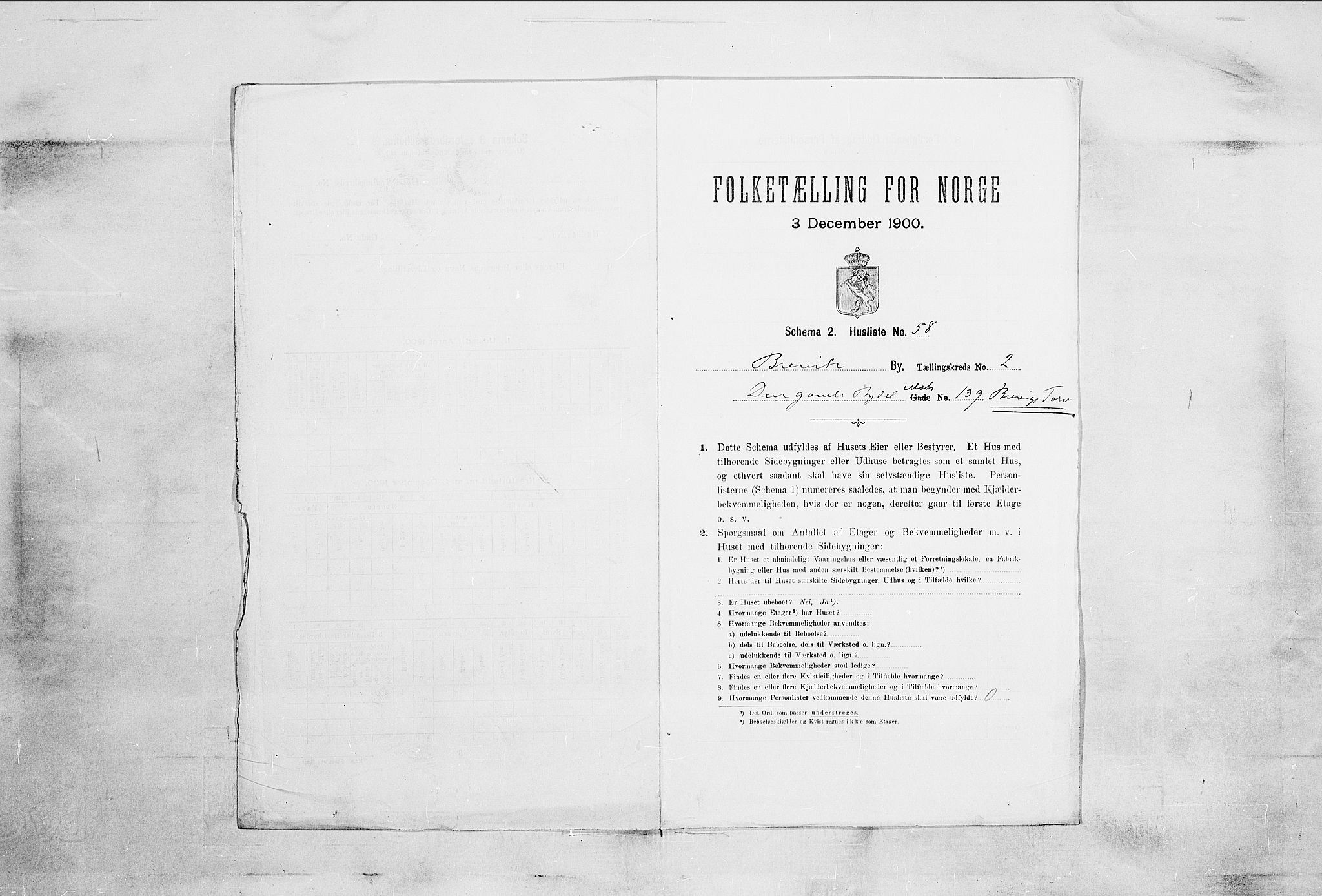 SAKO, 1900 census for Brevik, 1900, p. 696