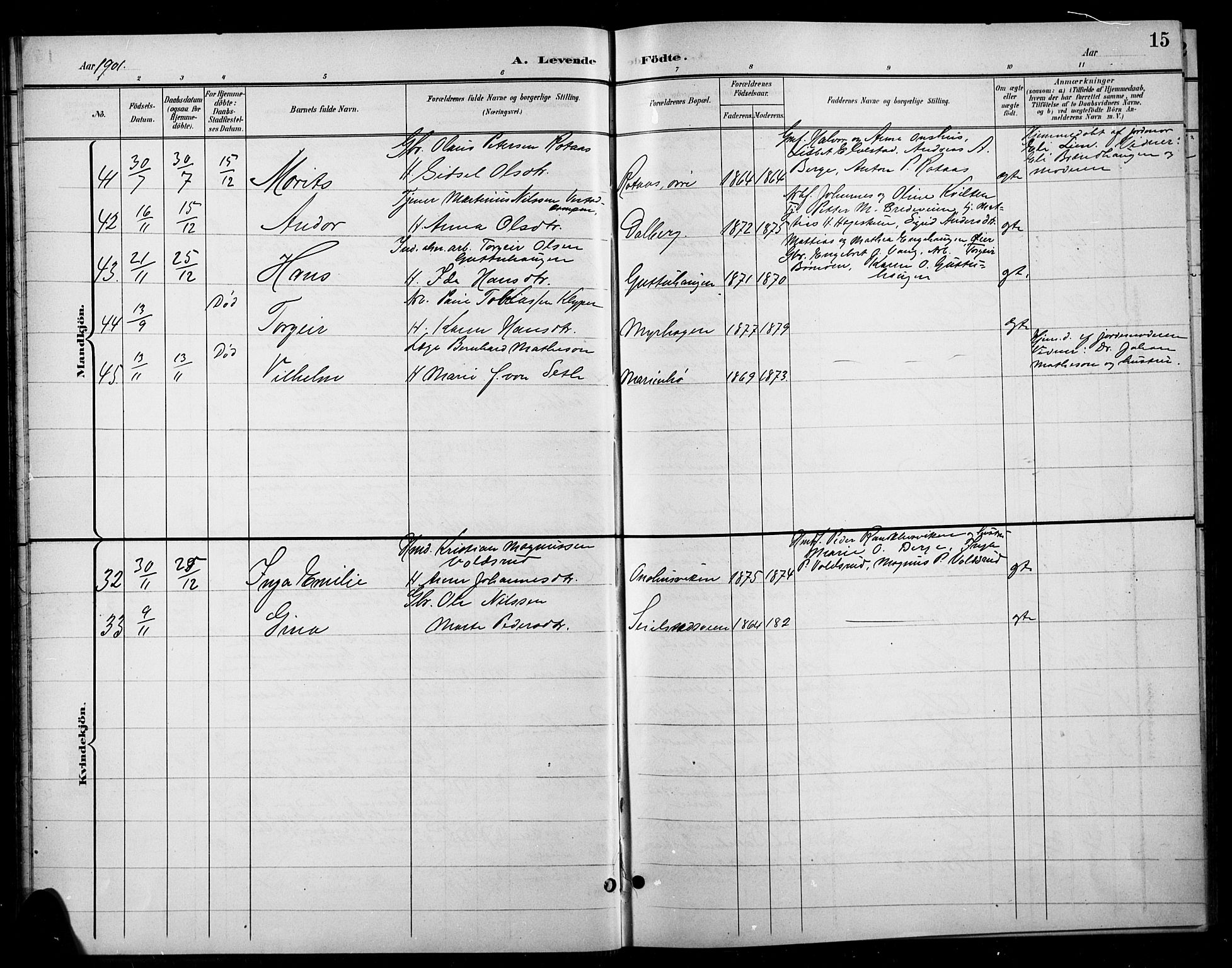 Ringebu prestekontor, AV/SAH-PREST-082/H/Ha/Hab/L0009: Parish register (copy) no. 9, 1899-1921, p. 15