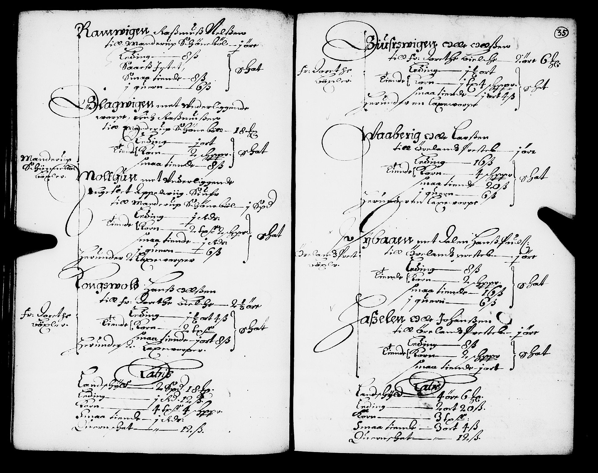 Rentekammeret inntil 1814, Realistisk ordnet avdeling, AV/RA-EA-4070/N/Nb/Nba/L0049: Fosen fogderi, 1668, p. 34b-35a