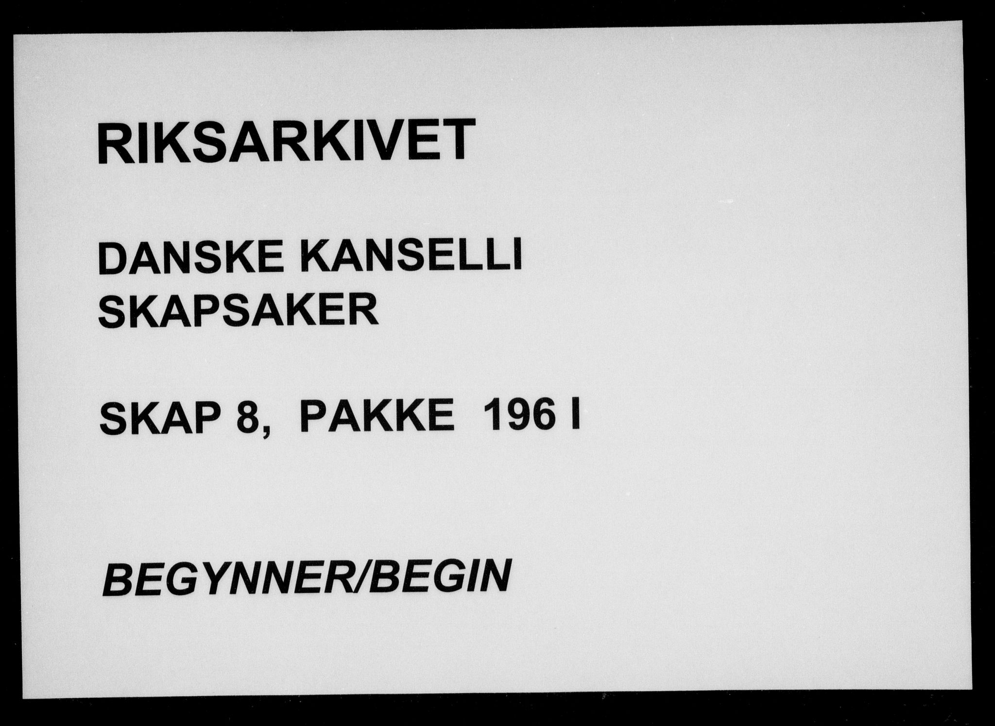 Danske Kanselli, Skapsaker, RA/EA-4061/F/L0018: Skap 8, pakke 194-196 III, 1691-1720, p. 73