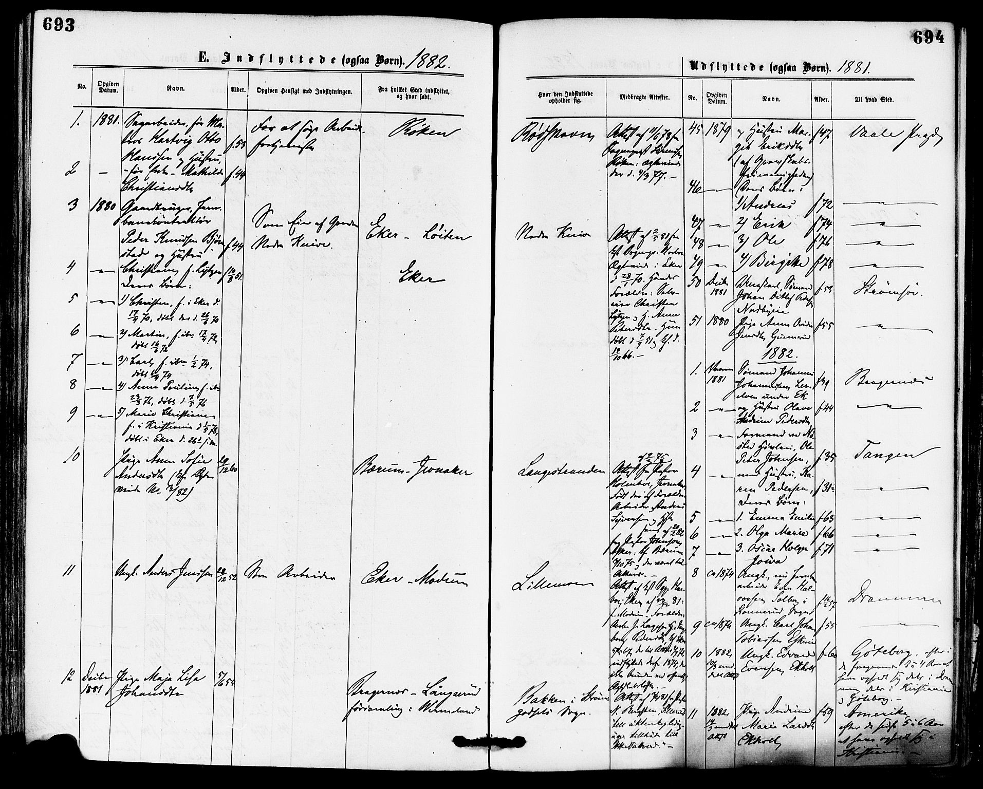 Skoger kirkebøker, AV/SAKO-A-59/F/Fa/L0005: Parish register (official) no. I 5, 1873-1884, p. 693-694