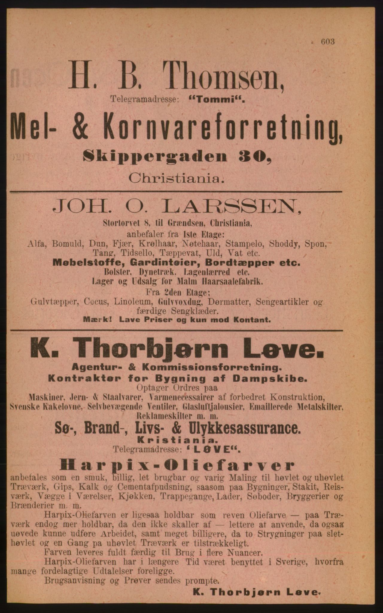 Kristiania/Oslo adressebok, PUBL/-, 1889, p. 603