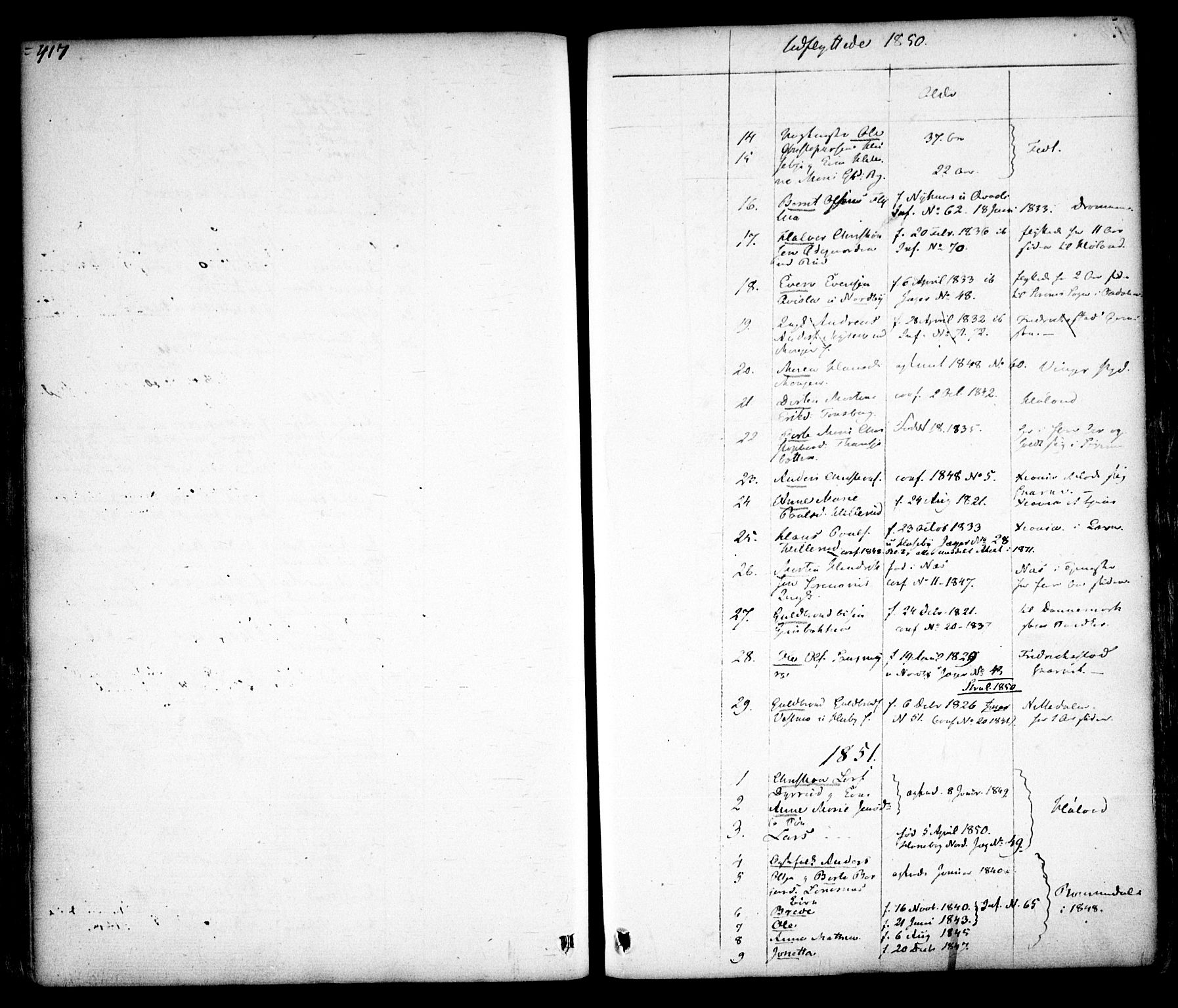 Aurskog prestekontor Kirkebøker, AV/SAO-A-10304a/F/Fa/L0006: Parish register (official) no. I 6, 1829-1853, p. 417