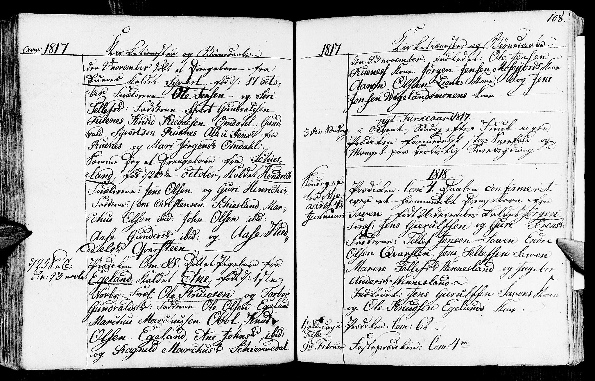 Vennesla sokneprestkontor, SAK/1111-0045/Fa/Fab/L0002: Parish register (official) no. A 2, 1794-1834, p. 108