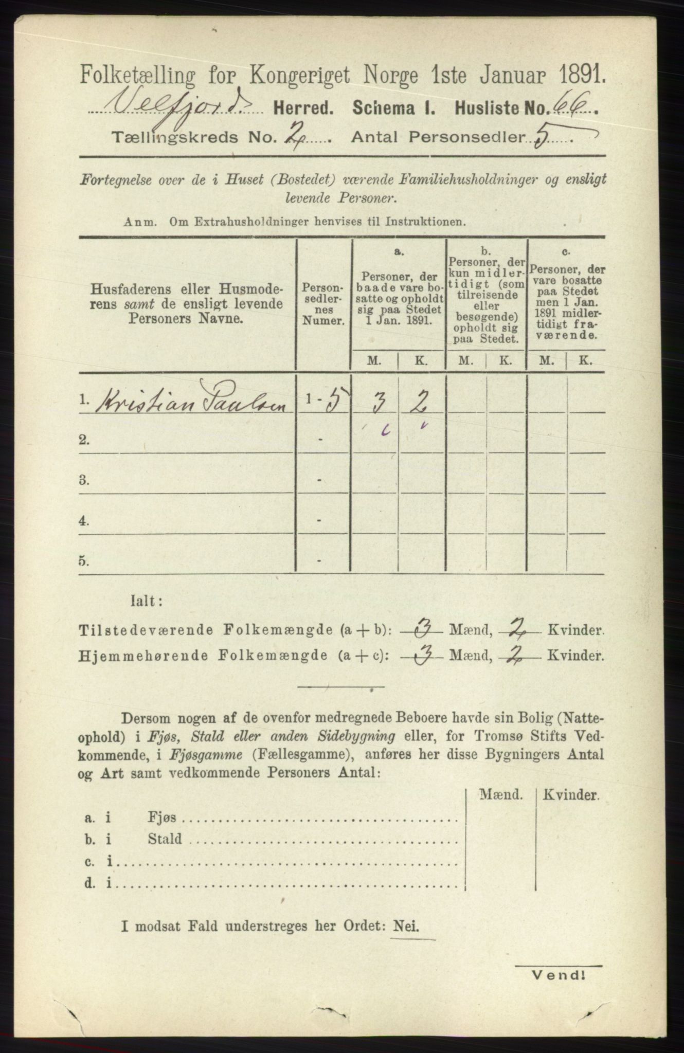 RA, 1891 census for 1813 Velfjord, 1891, p. 544