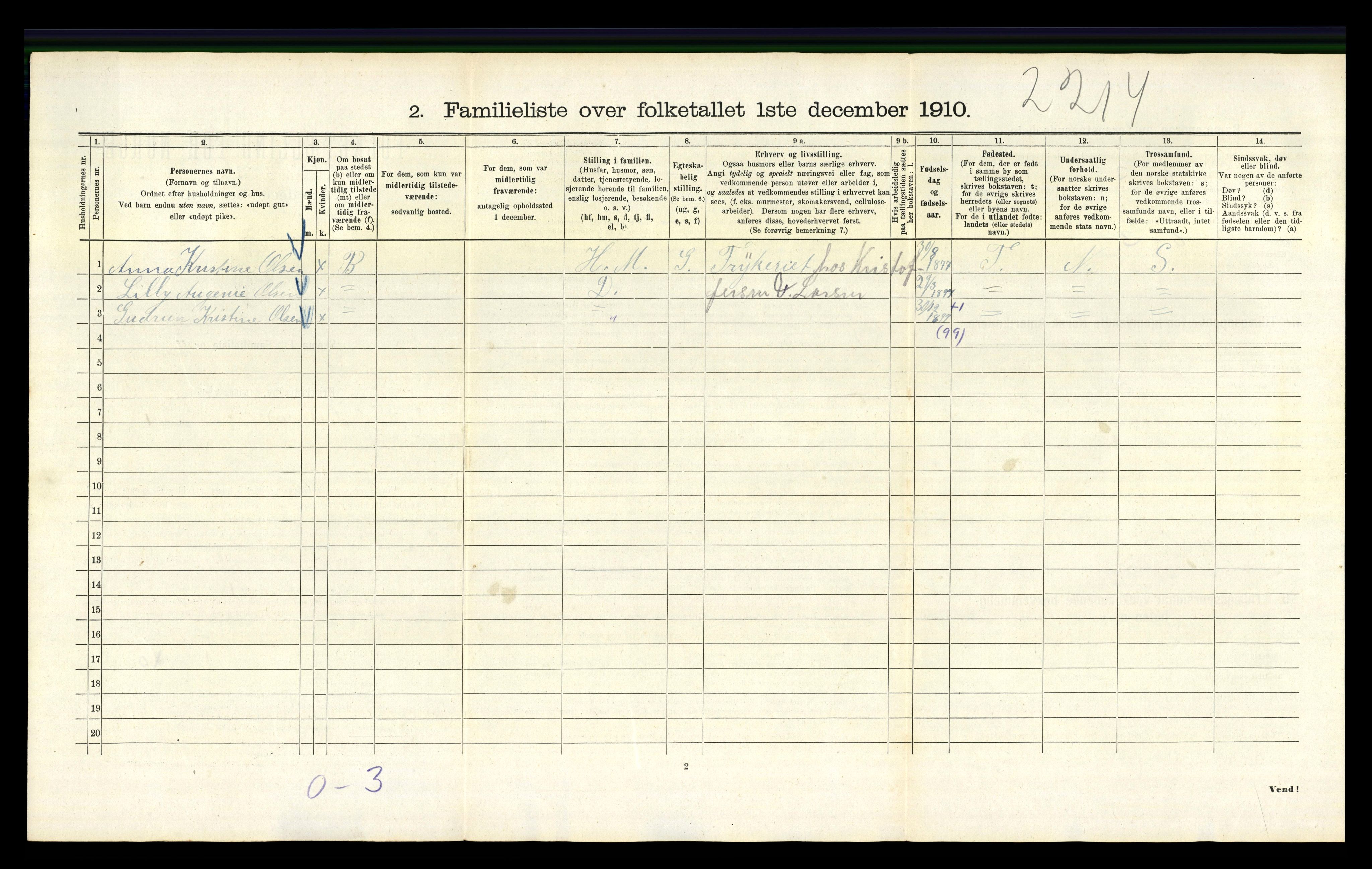 RA, 1910 census for Kristiania, 1910, p. 23688