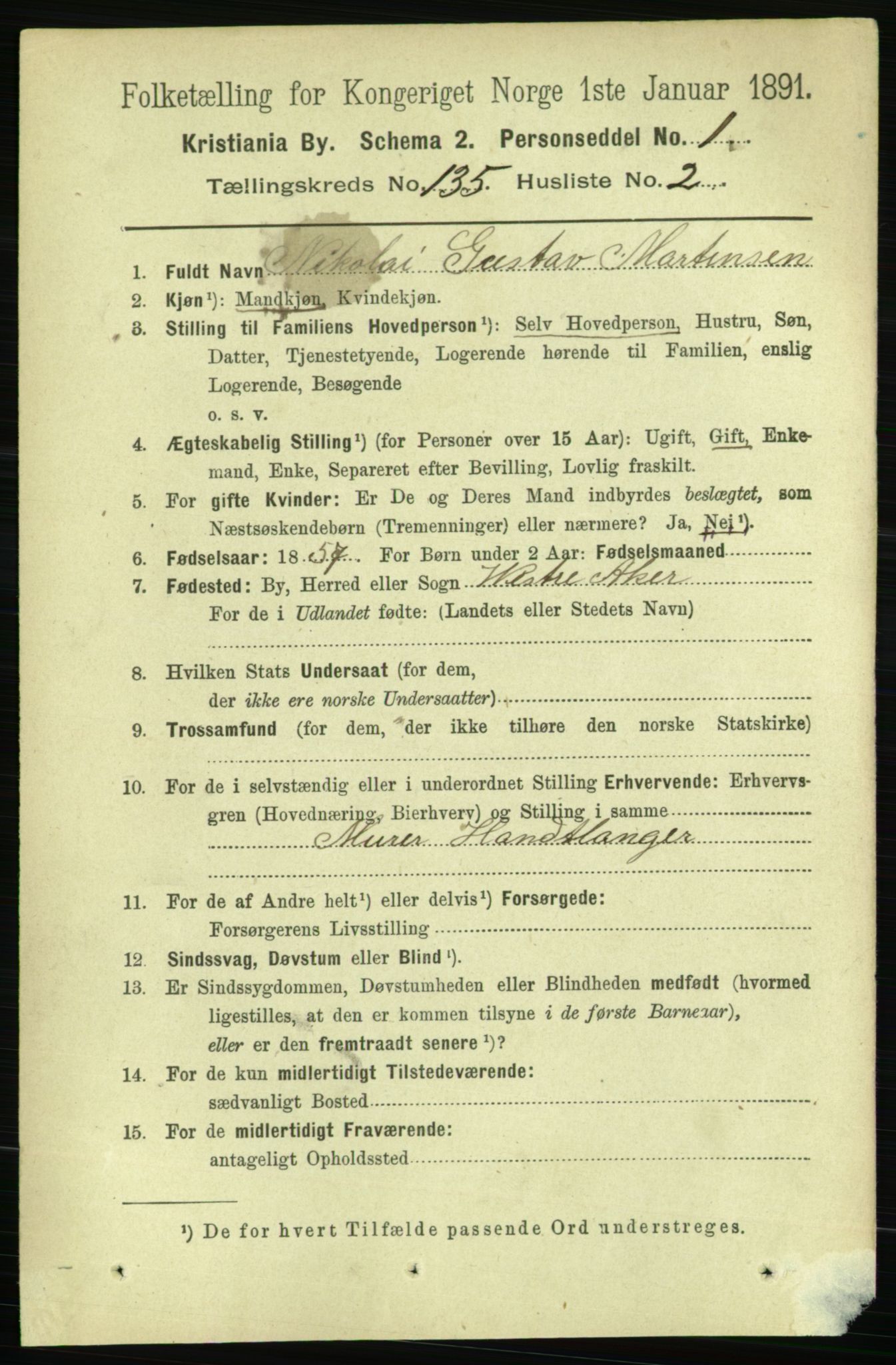 RA, 1891 census for 0301 Kristiania, 1891, p. 74552