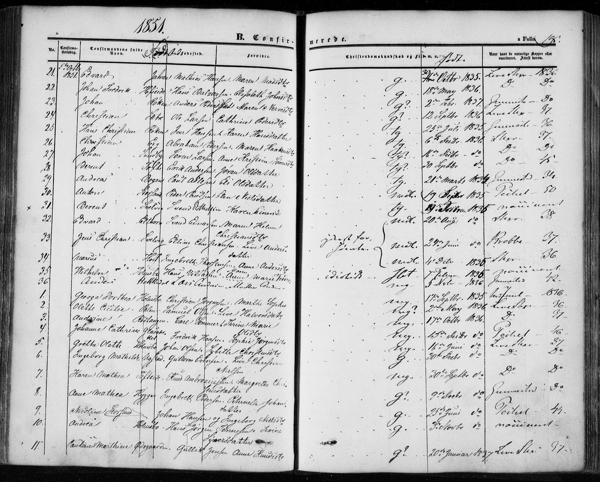 Hurum kirkebøker, SAKO/A-229/F/Fa/L0011: Parish register (official) no. 11, 1847-1860, p. 195