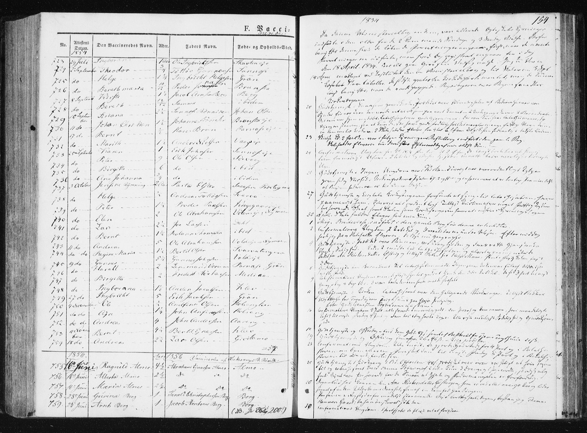Ministerialprotokoller, klokkerbøker og fødselsregistre - Nord-Trøndelag, SAT/A-1458/749/L0470: Parish register (official) no. 749A04, 1834-1853, p. 154
