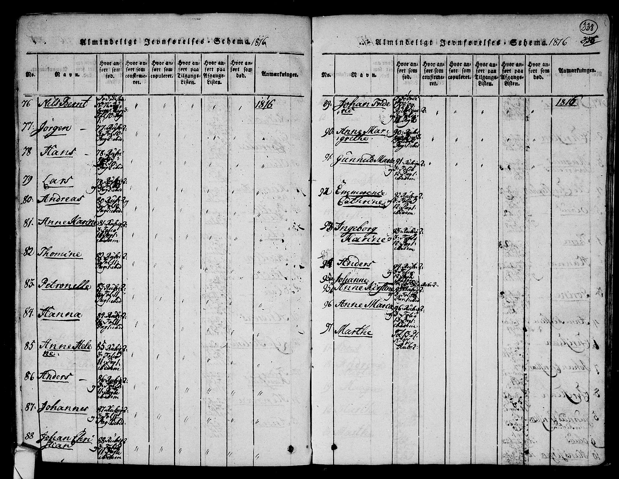 Hurum kirkebøker, AV/SAKO-A-229/F/Fa/L0009: Parish register (official) no. 9, 1816-1826, p. 338