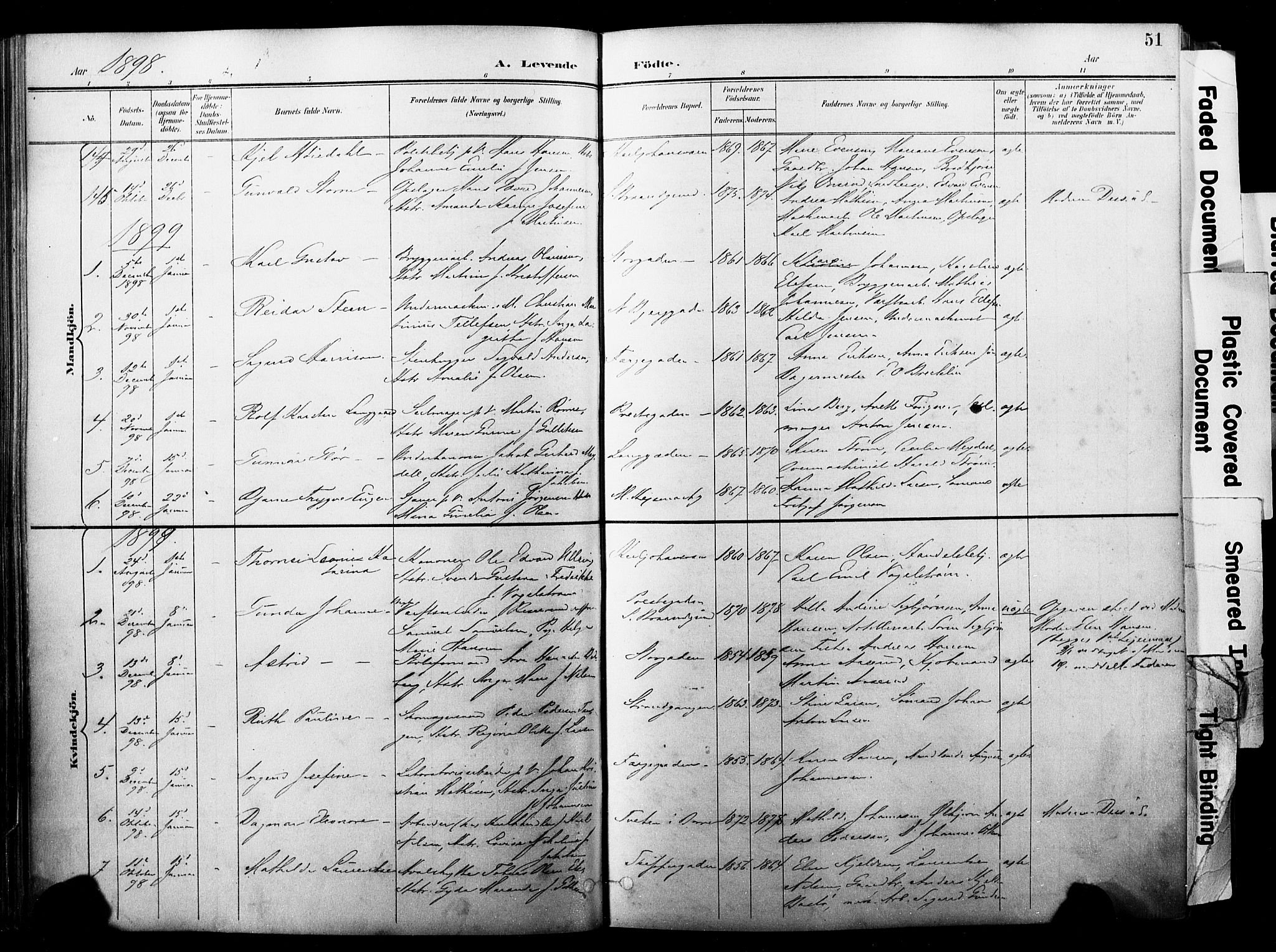 Horten kirkebøker, AV/SAKO-A-348/F/Fa/L0005: Parish register (official) no. 5, 1896-1904, p. 51