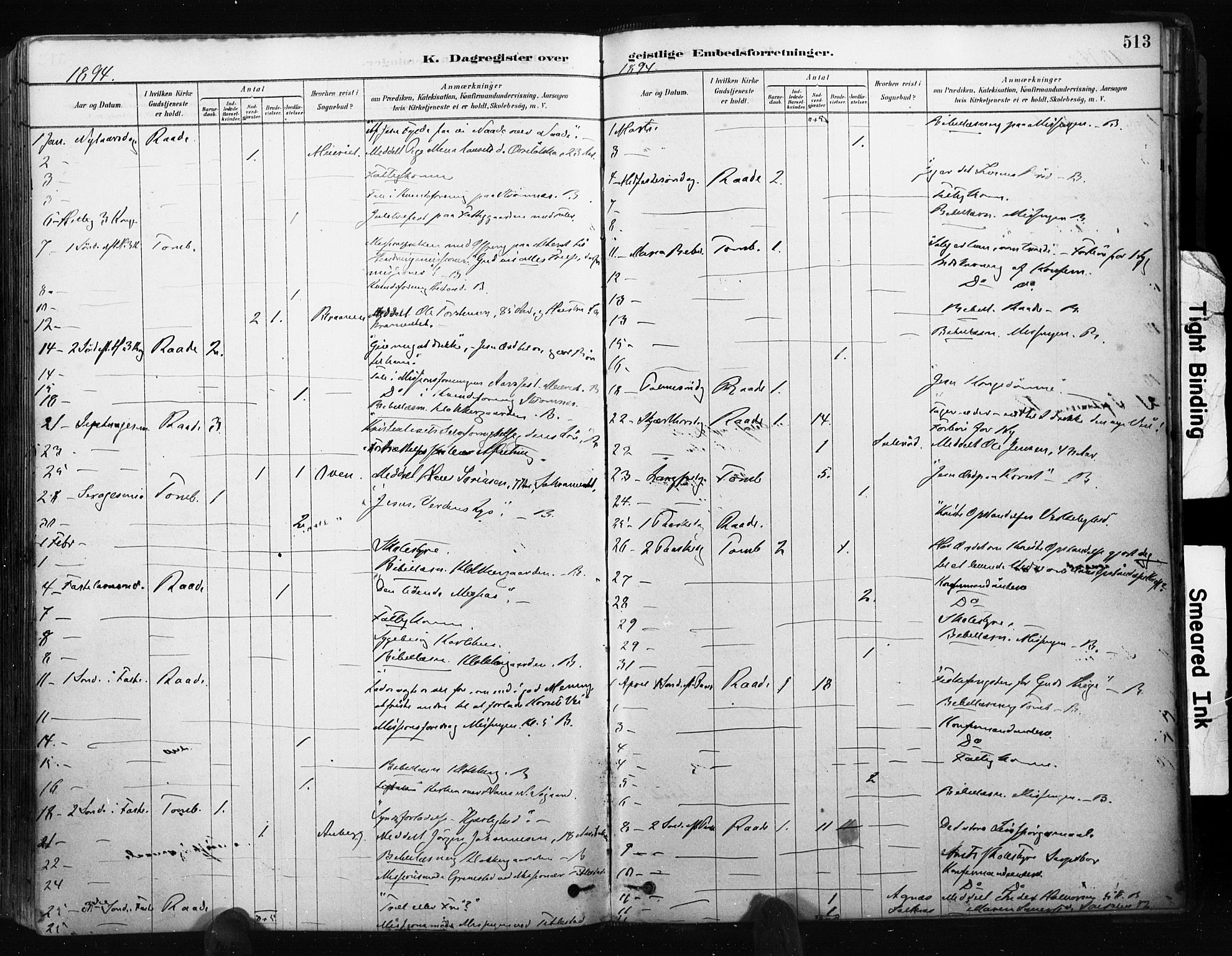 Råde prestekontor kirkebøker, SAO/A-2009/F/Fa/L0007: Parish register (official) no. 7, 1878-1902, p. 513