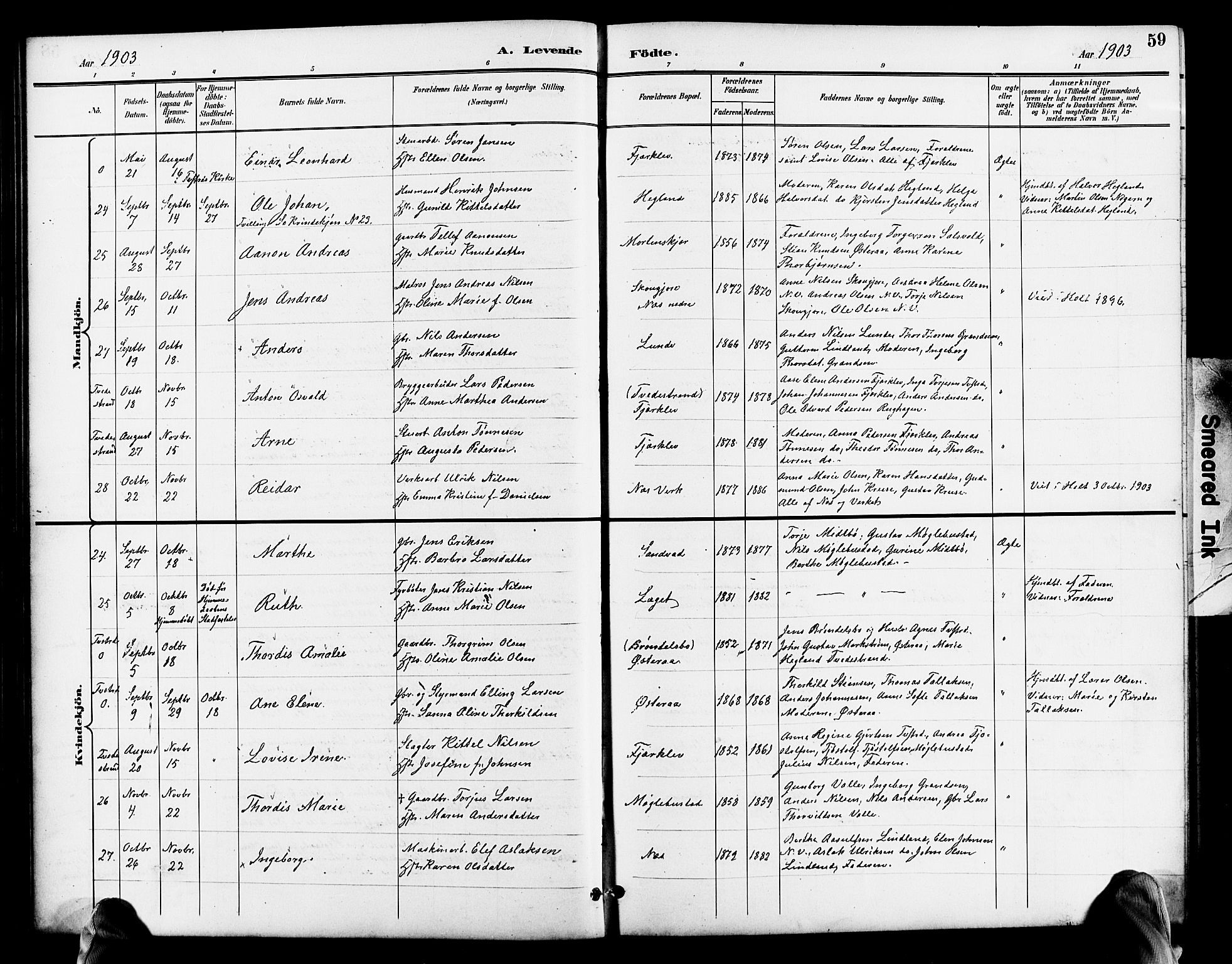 Holt sokneprestkontor, AV/SAK-1111-0021/F/Fb/L0011: Parish register (copy) no. B 11, 1897-1921, p. 59