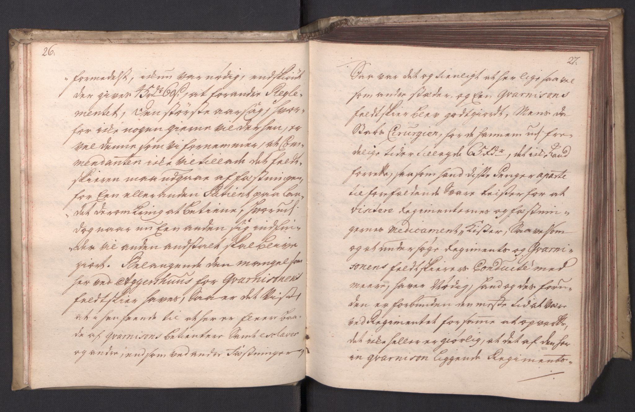 Kommanderende general (KG I) med Det norske krigsdirektorium, AV/RA-EA-5419/B/L0008: Kommanderende generals kopibok, 1723-1725, p. 26-27