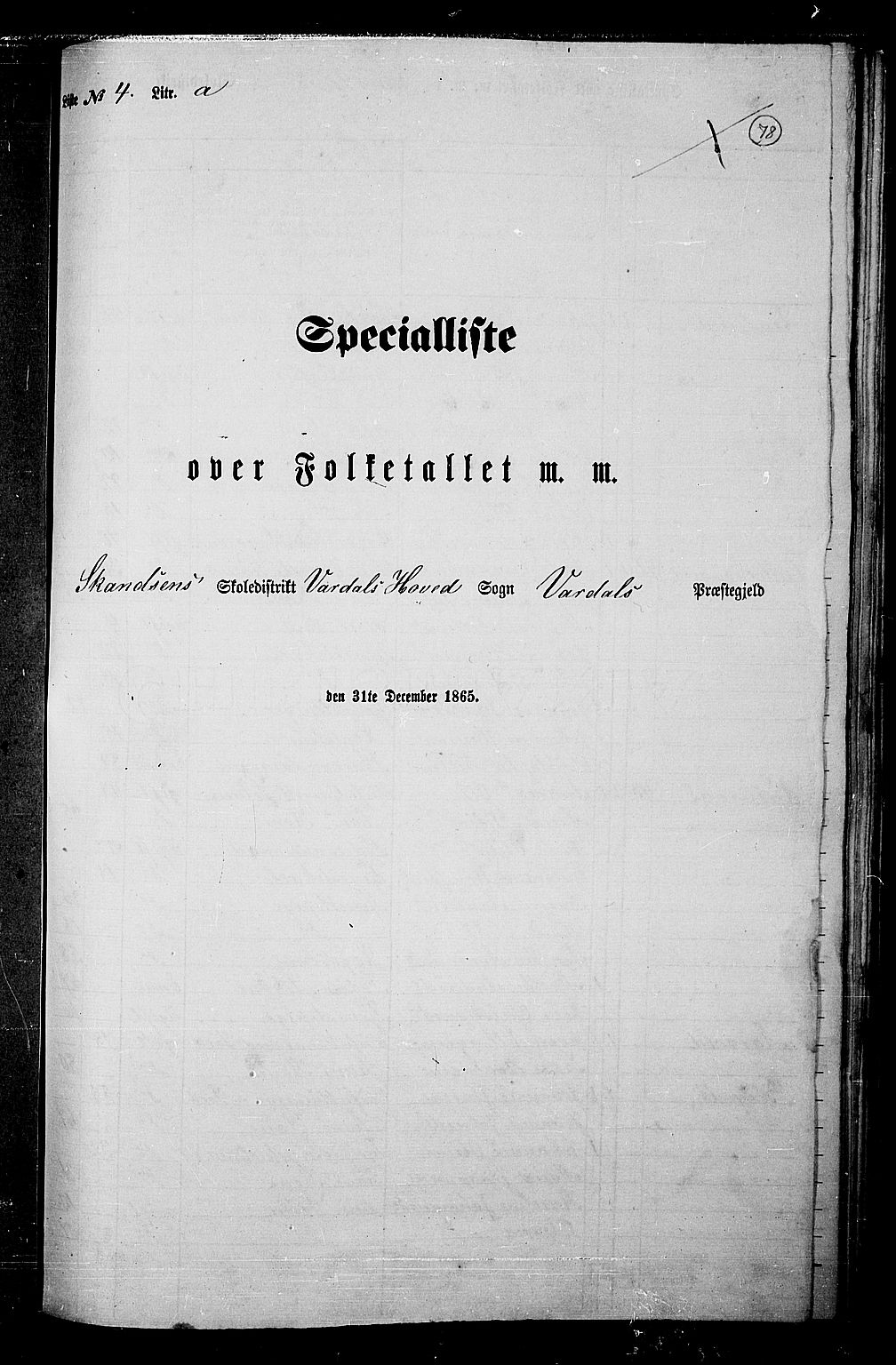 RA, 1865 census for Vardal/Vardal og Hunn, 1865, p. 68