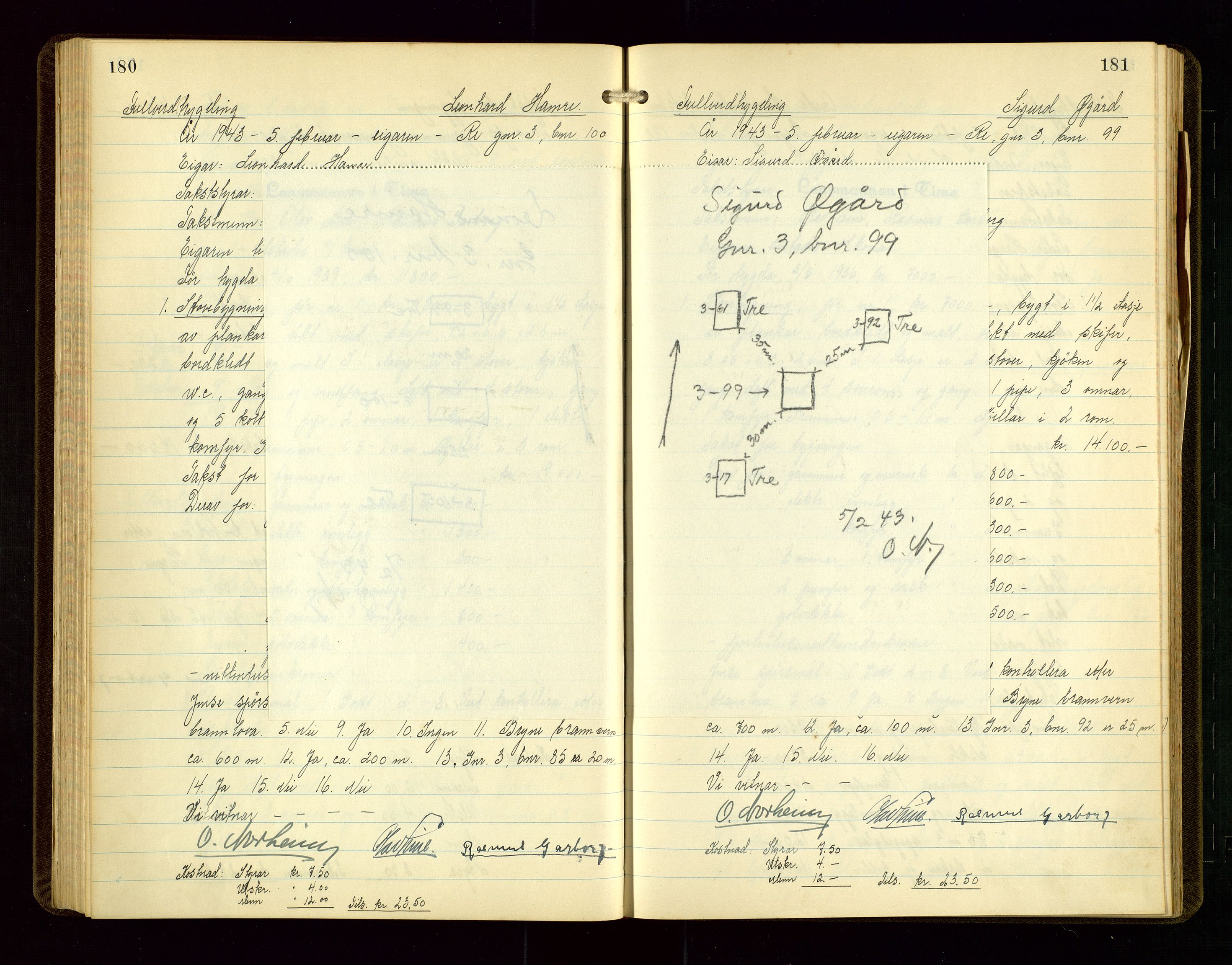 Time lensmannskontor, AV/SAST-A-100420/Goa/L0004: "Branntakstprotokoll", 1940-1947, p. 180-181