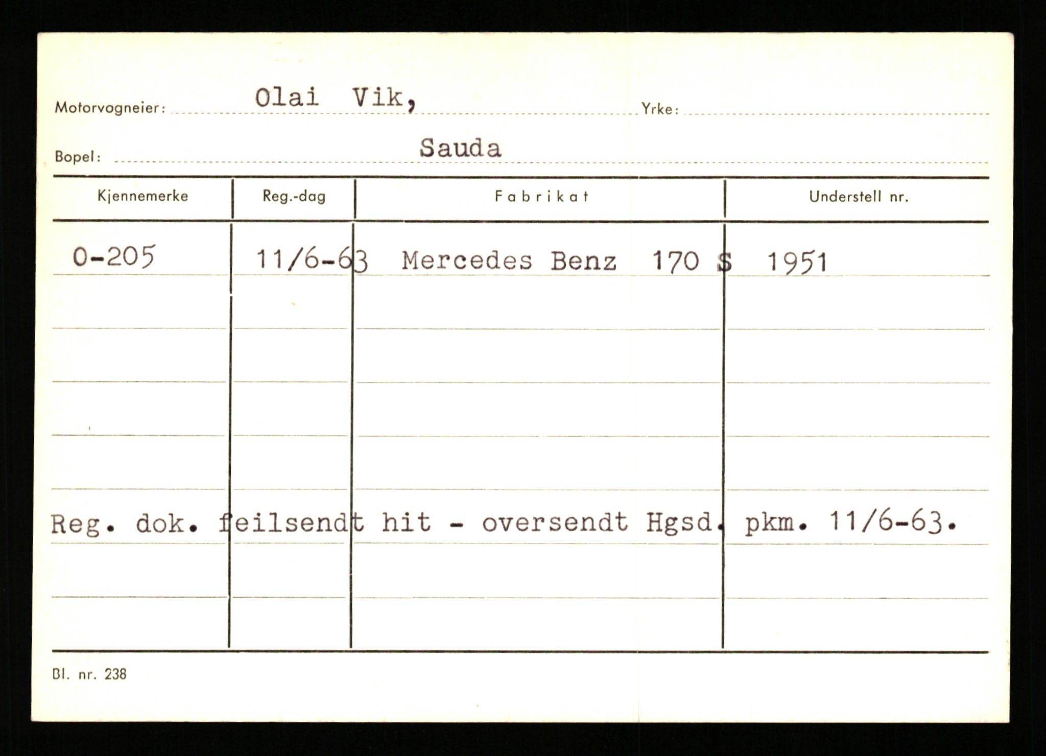 Stavanger trafikkstasjon, SAST/A-101942/0/G/L0001: Registreringsnummer: 0 - 5782, 1930-1971, p. 109