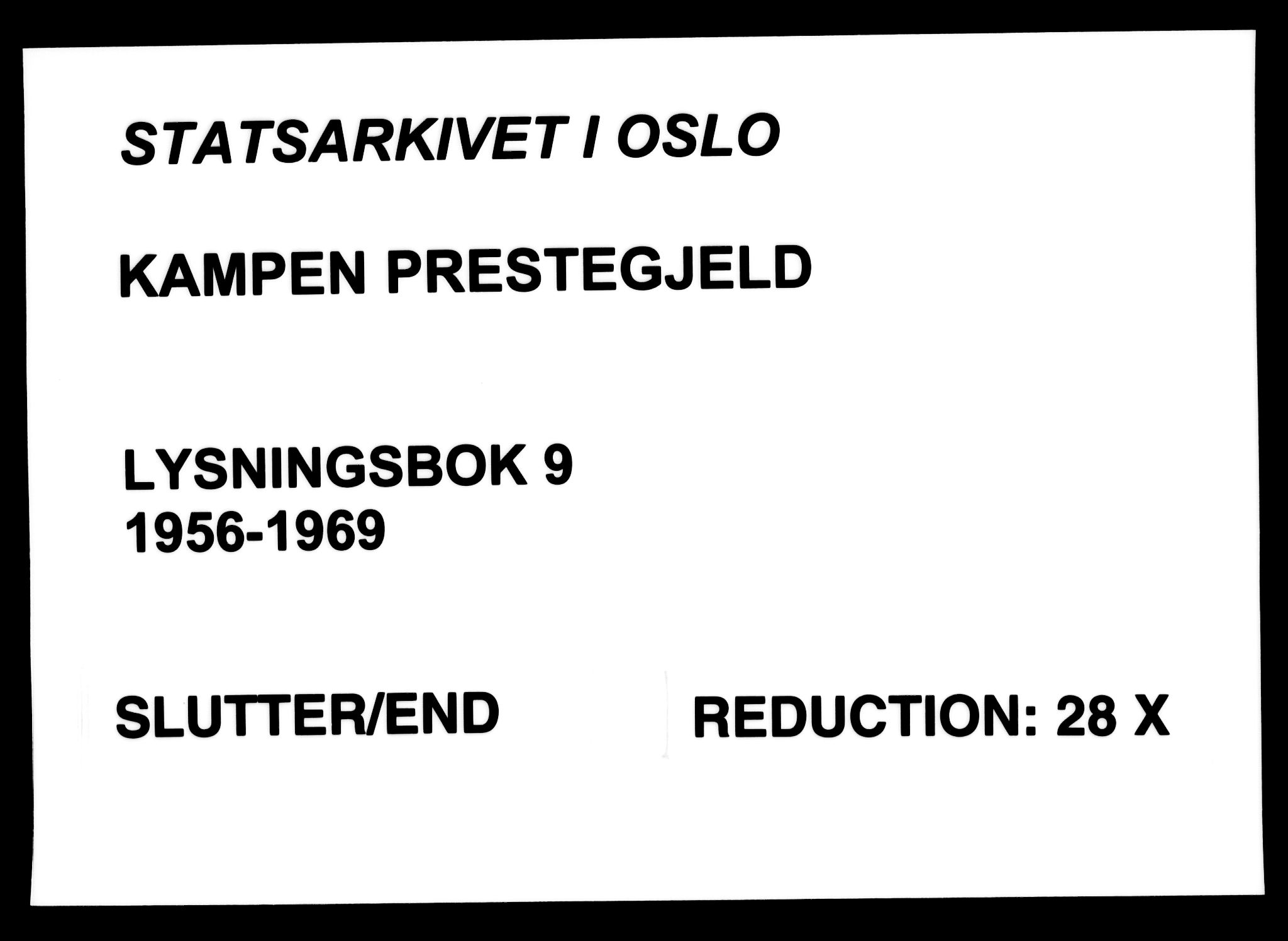 Kampen prestekontor Kirkebøker, SAO/A-10853/H/Ha/L0009: Banns register no. 9, 1956-1969