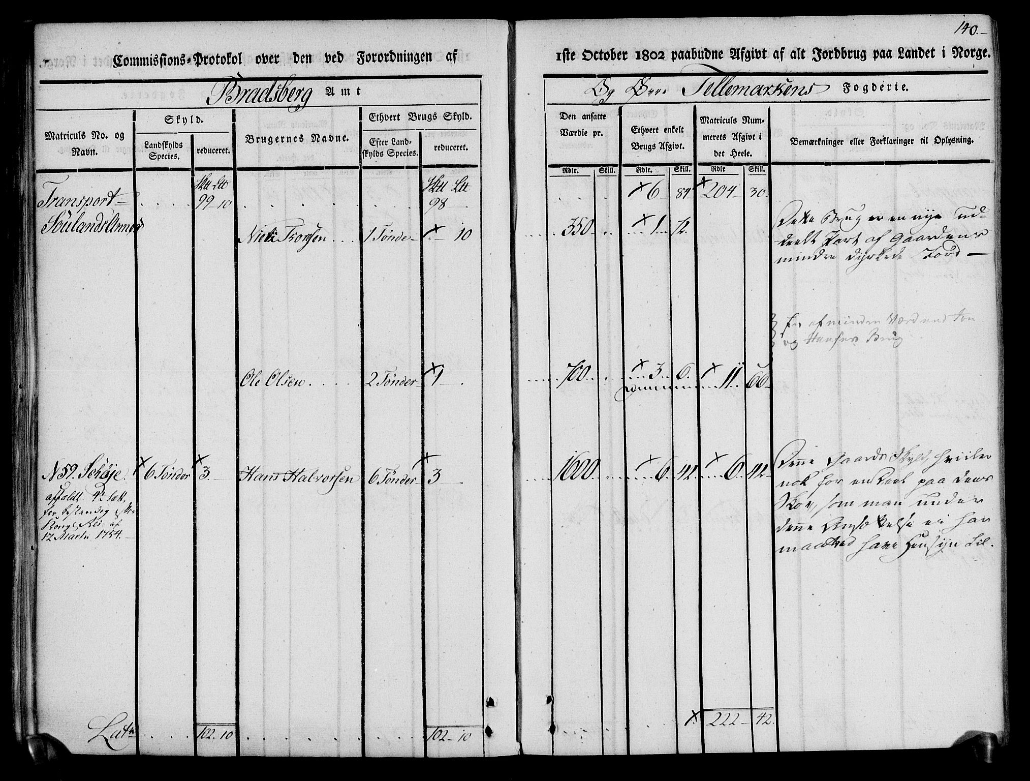 Rentekammeret inntil 1814, Realistisk ordnet avdeling, AV/RA-EA-4070/N/Ne/Nea/L0074: Øvre Telemarken fogderi. Kommisjonsprotokoll for fogderiets østre del - Tinn, Hjartdal og Seljord prestegjeld., 1803, p. 140