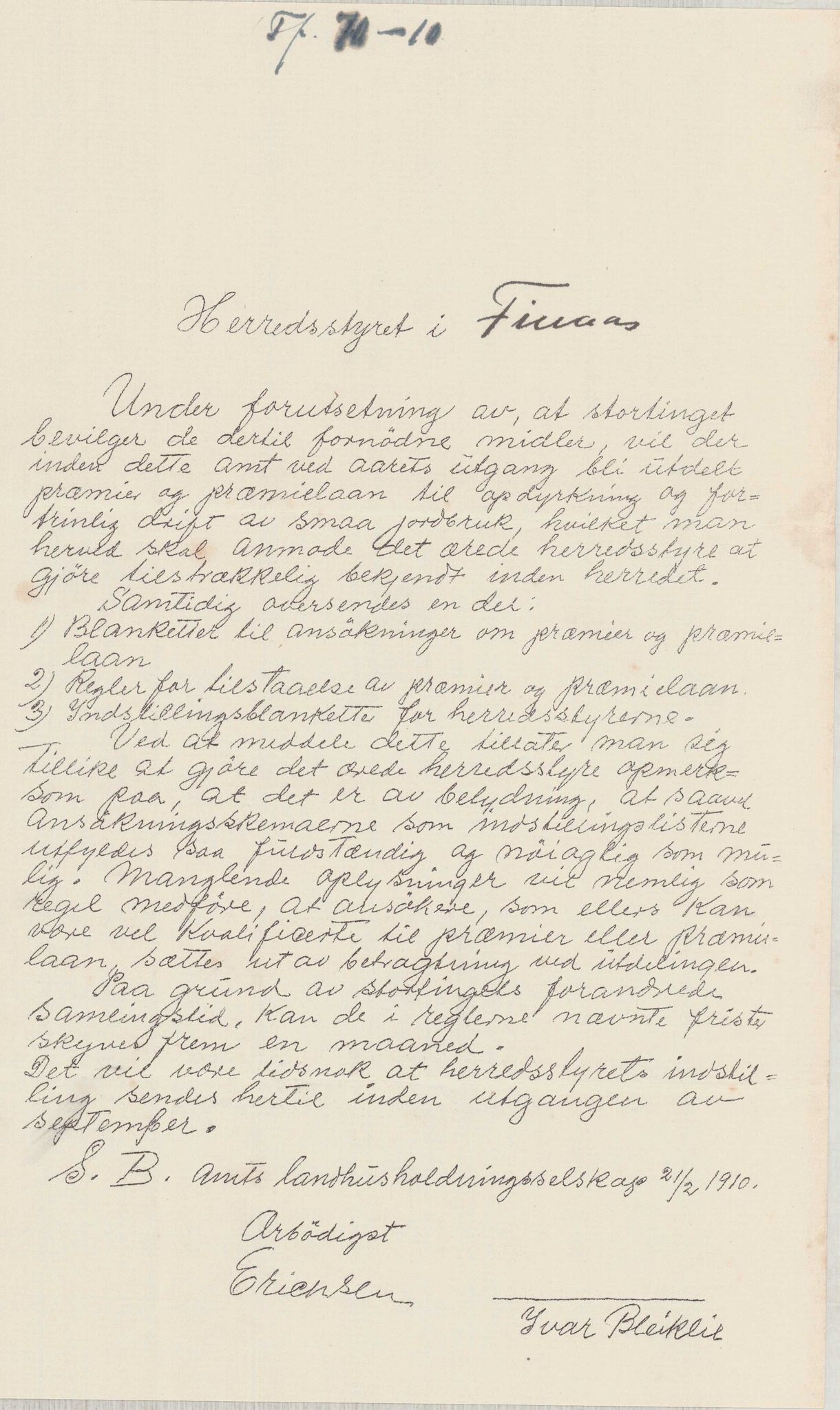 Finnaas kommune. Formannskapet, IKAH/1218a-021/D/Da/L0001/0011: Korrespondanse / saker / Kronologisk ordna korrespondanse , 1908-1912, p. 28