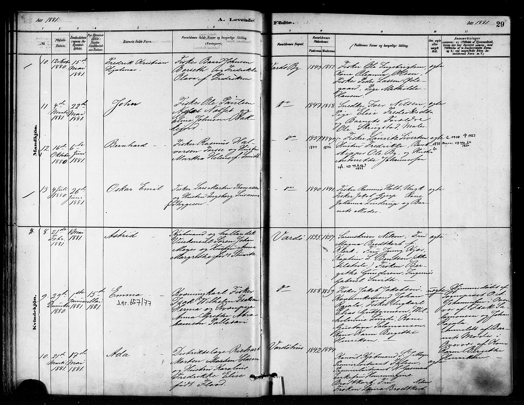 Vardø sokneprestkontor, SATØ/S-1332/H/Ha/L0006kirke: Parish register (official) no. 6, 1879-1886, p. 29