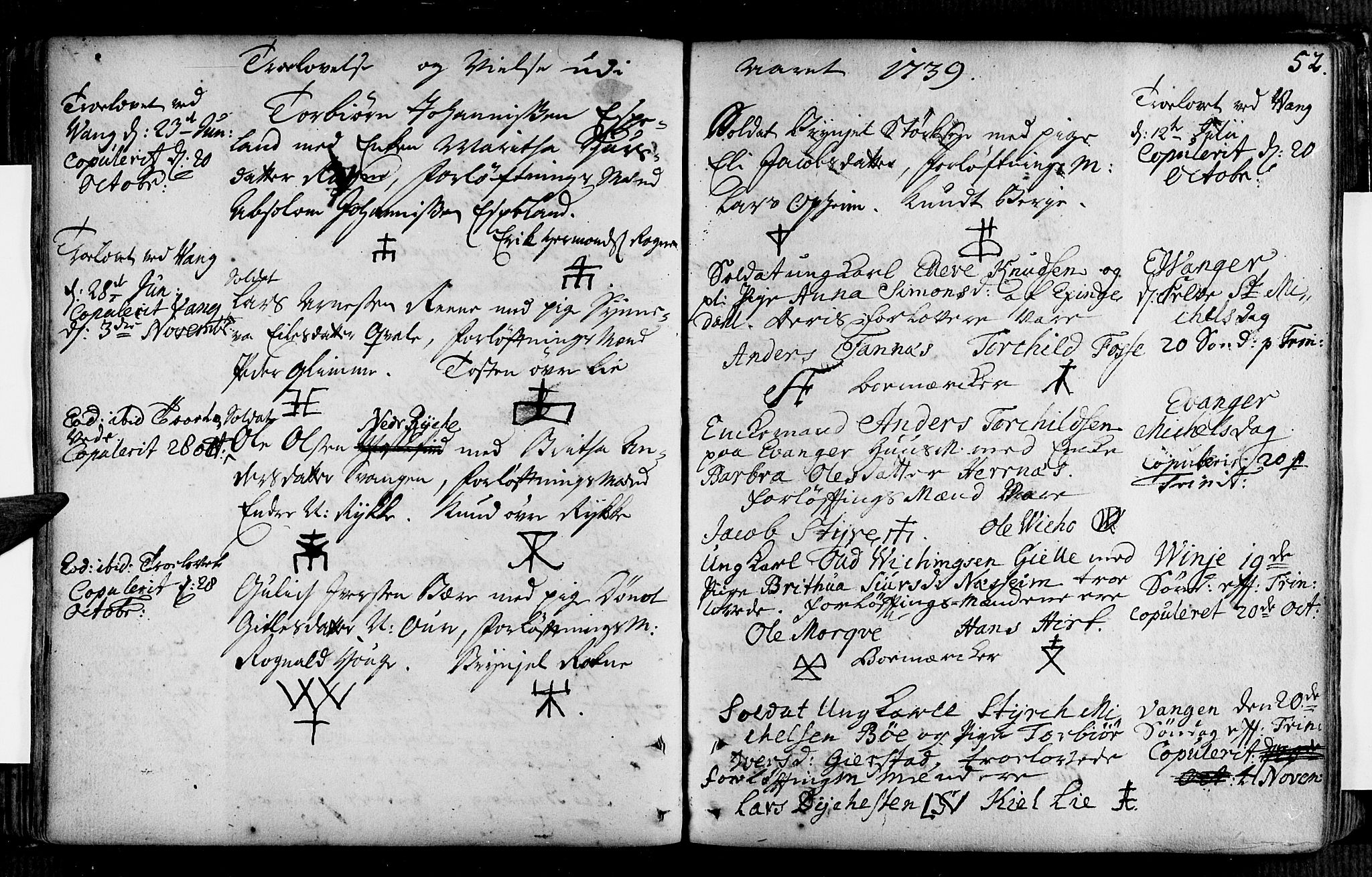 Voss sokneprestembete, AV/SAB-A-79001/H/Haa: Parish register (official) no. A 7, 1731-1773, p. 52