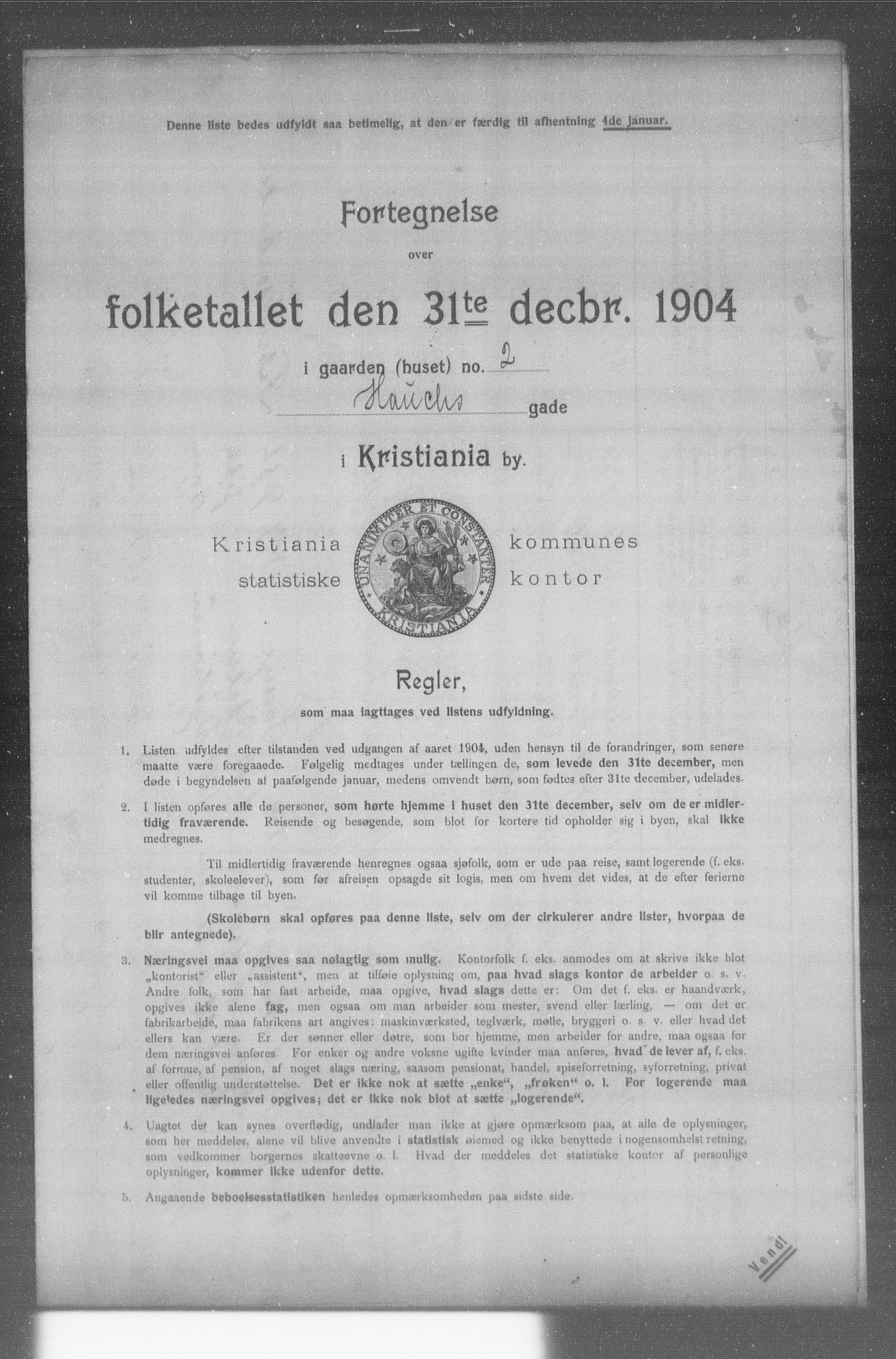 OBA, Municipal Census 1904 for Kristiania, 1904, p. 7029
