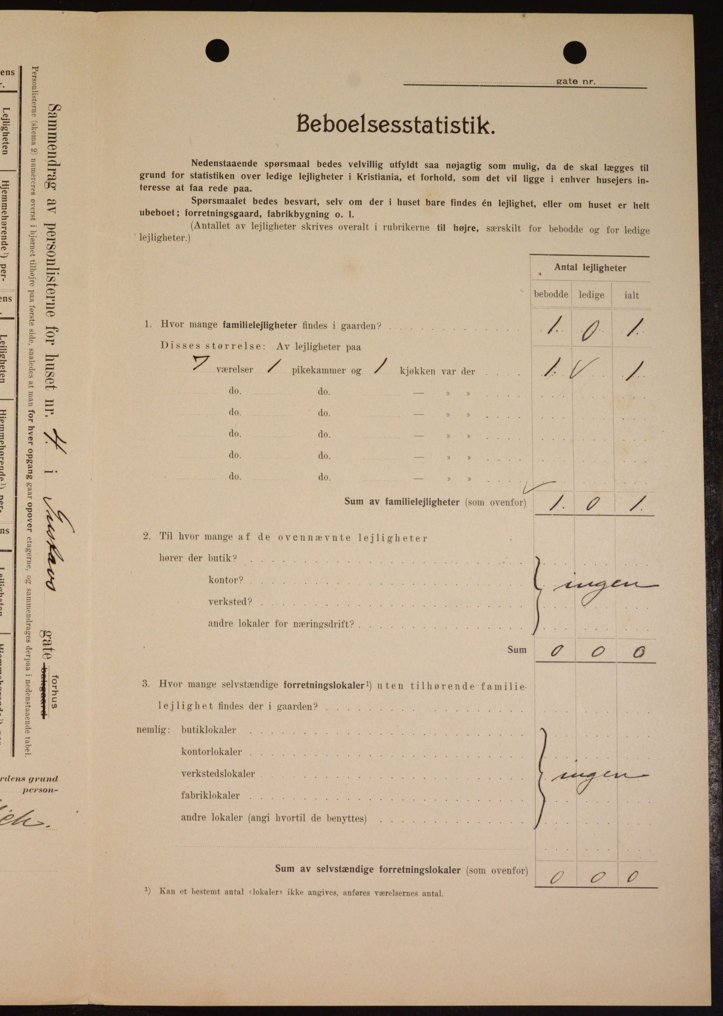 OBA, Municipal Census 1909 for Kristiania, 1909, p. 29558