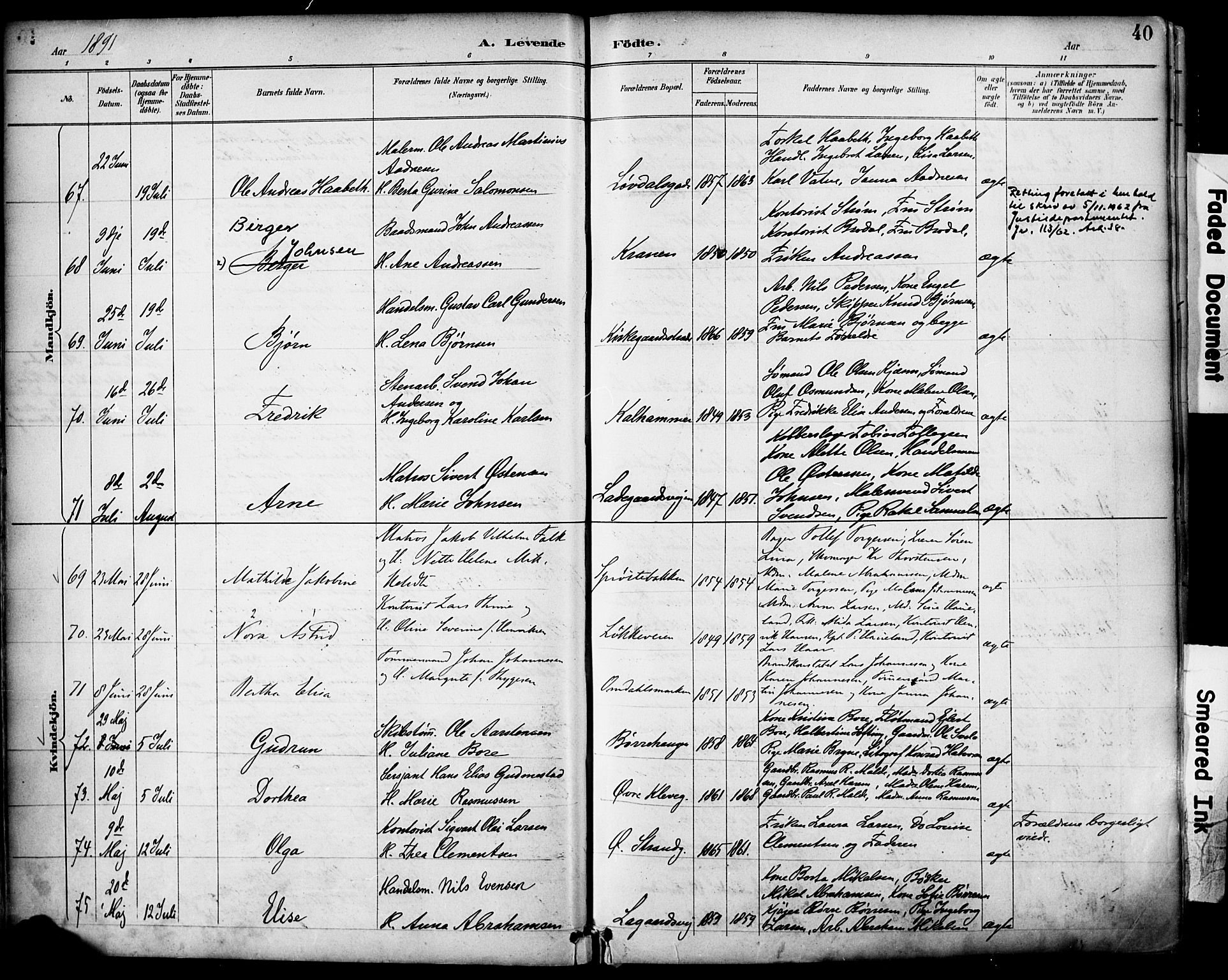 Domkirken sokneprestkontor, SAST/A-101812/001/30/30BA/L0030: Parish register (official) no. A 29, 1889-1902, p. 40