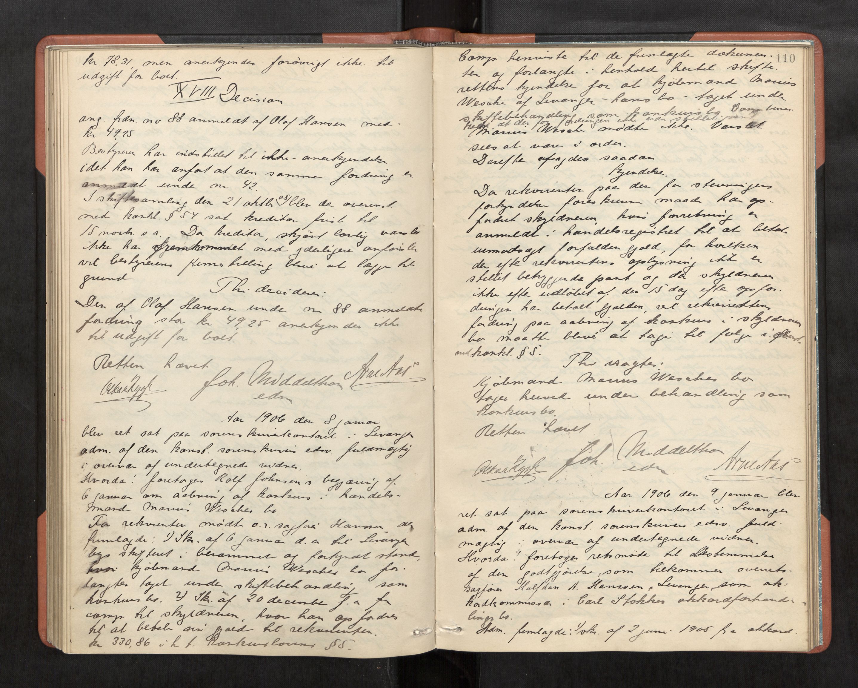 Stjør- og Verdal sorenskriveri, AV/SAT-A-4167/1/3/3A/L0062: Skifteprotokoll for Levanger, 1900-1907, p. 110