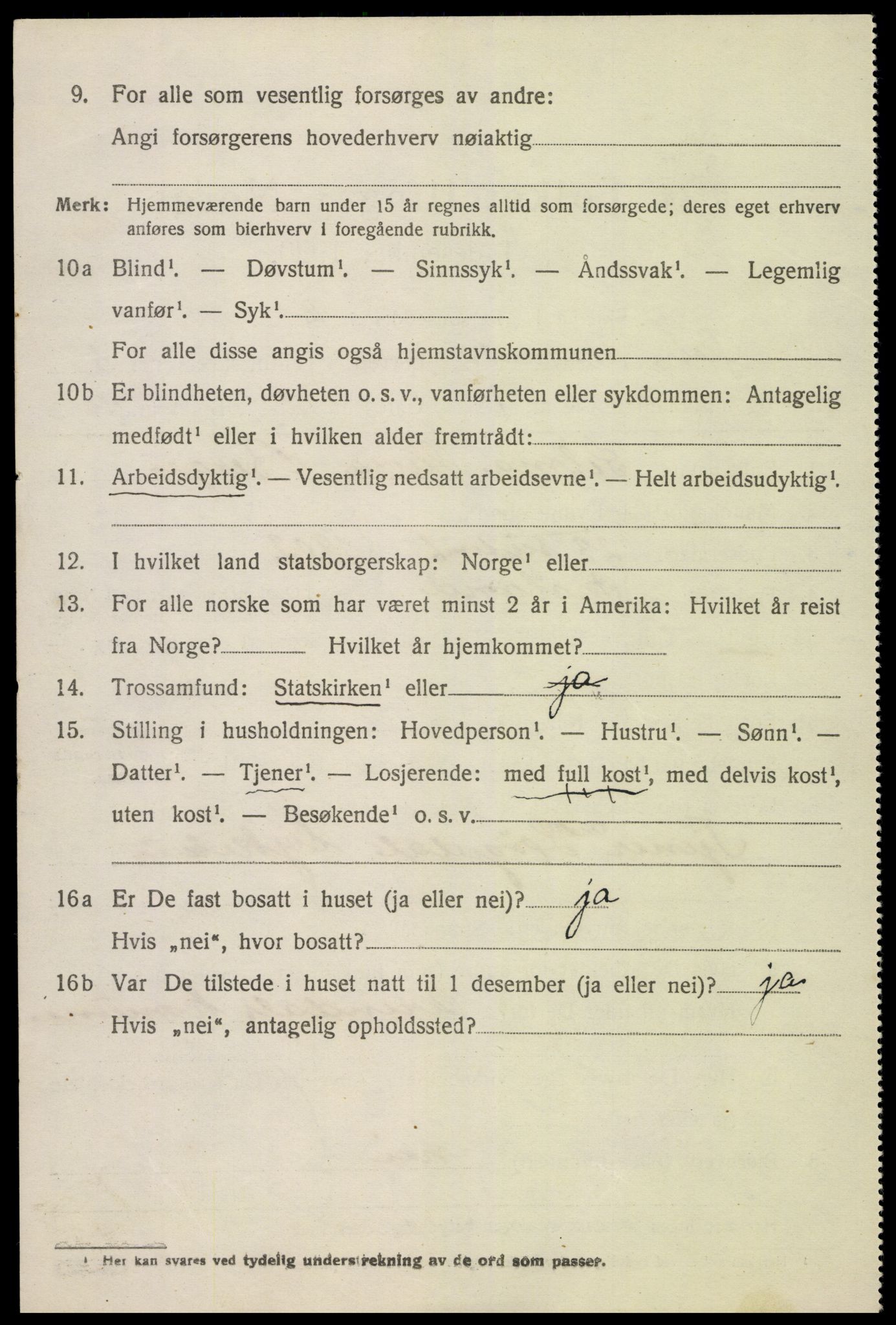 SAK, 1920 census for Austre Moland, 1920, p. 2696