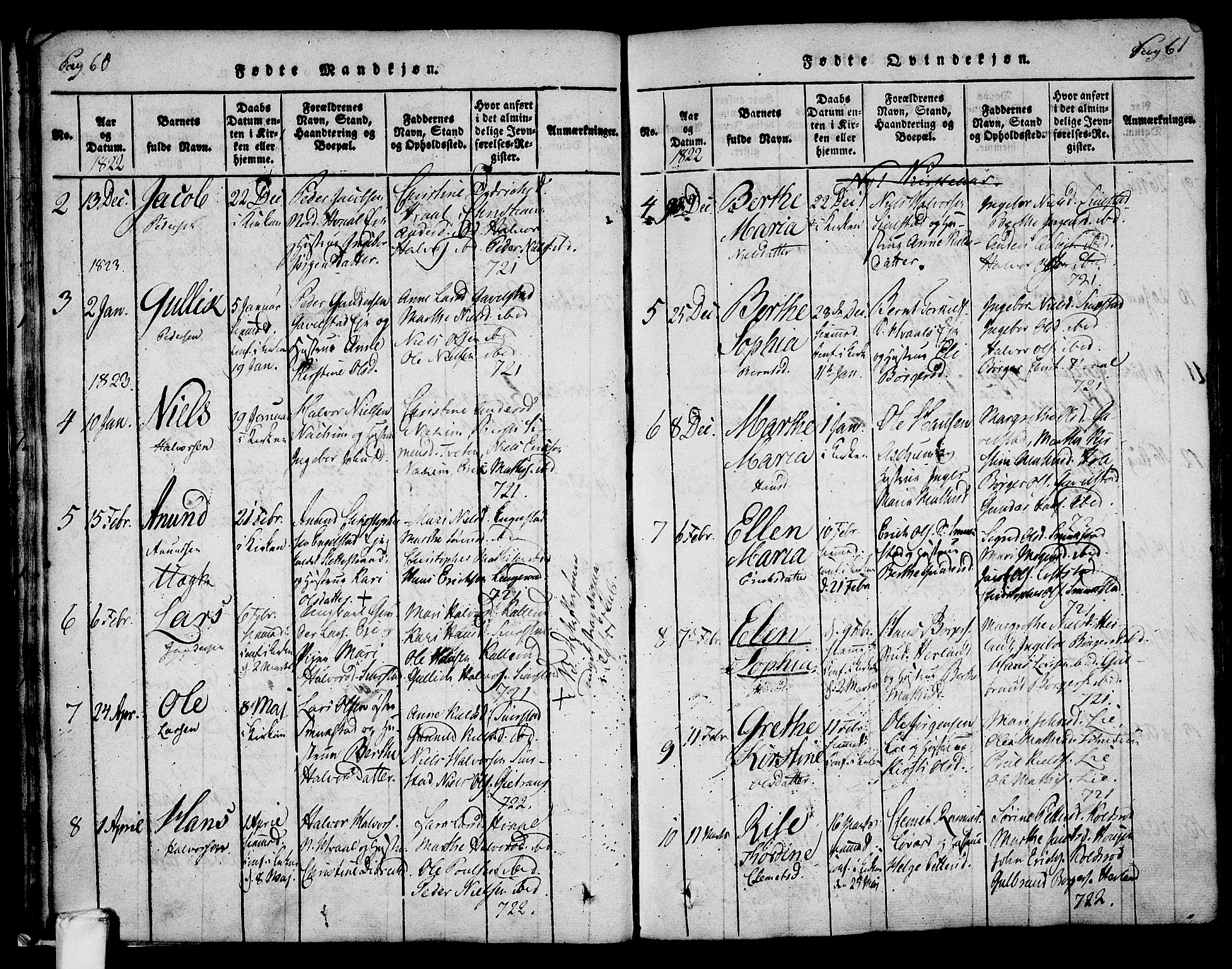 Lardal kirkebøker, AV/SAKO-A-350/F/Fa/L0005: Parish register (official) no. I 5, 1814-1835, p. 60-61