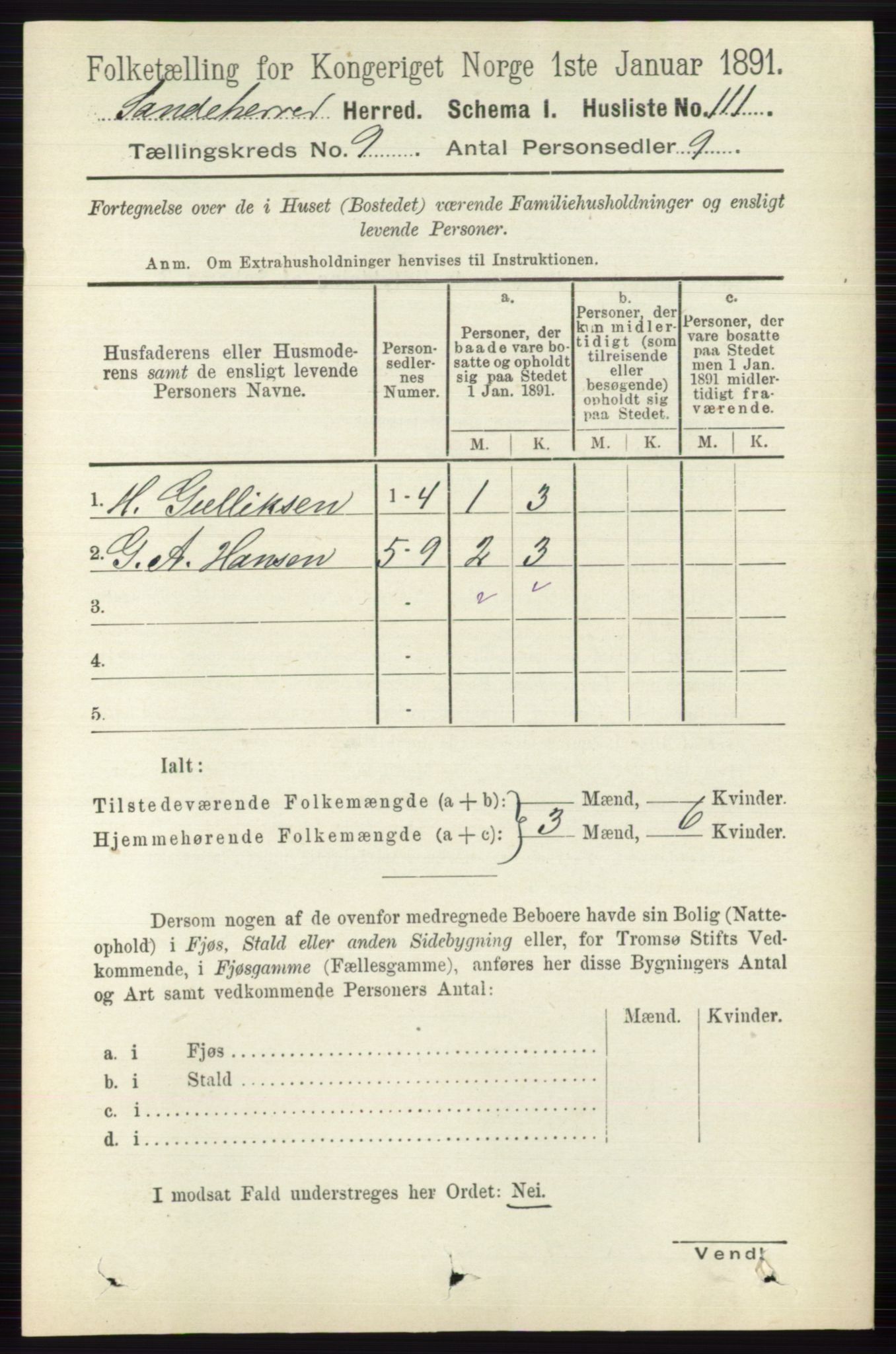 RA, 1891 census for 0724 Sandeherred, 1891, p. 5542