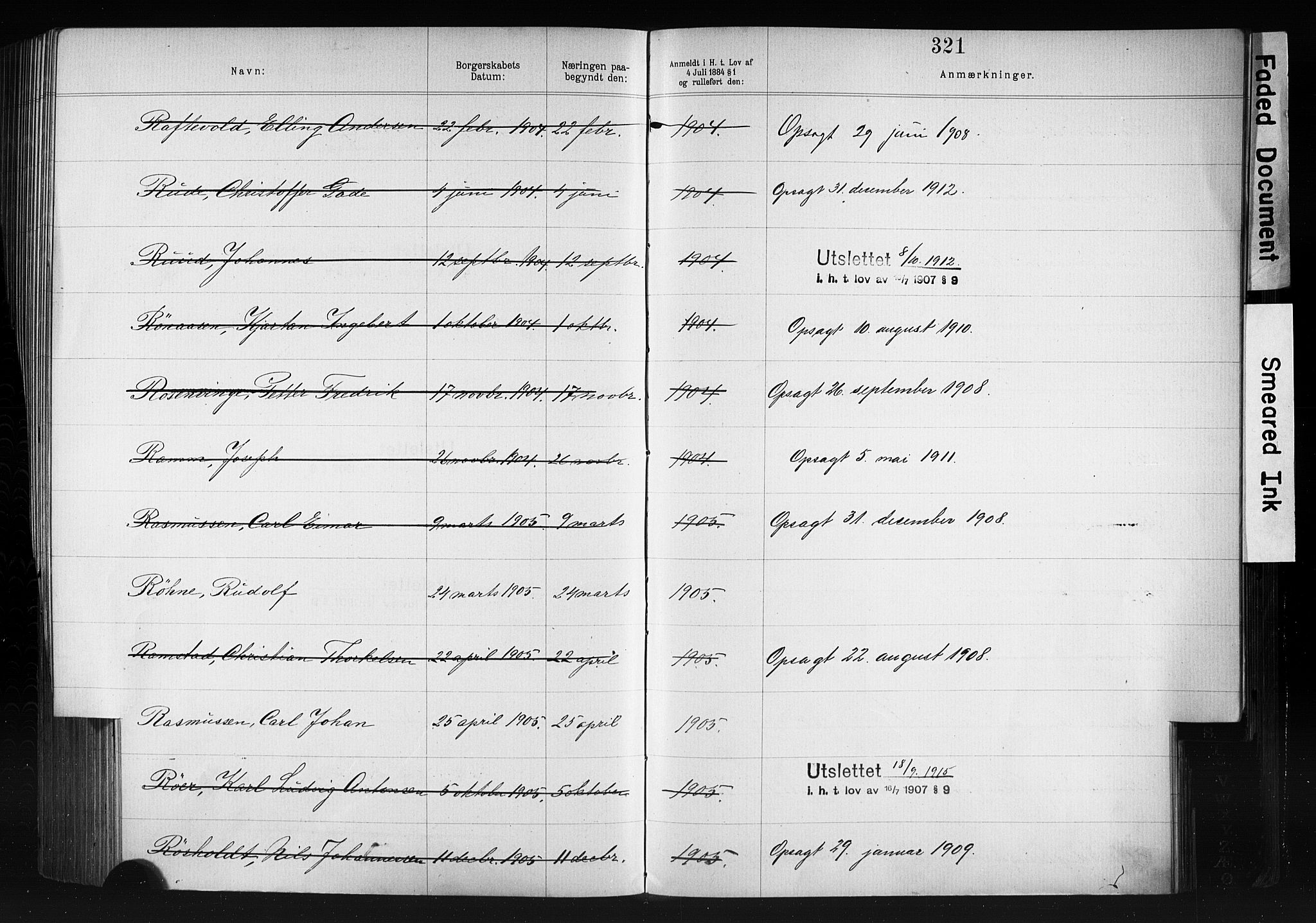 Kristiania magistrat, AV/SAO-A-10711/F/Fb/L0007: Borgerrulle, 1879-1909, p. 238