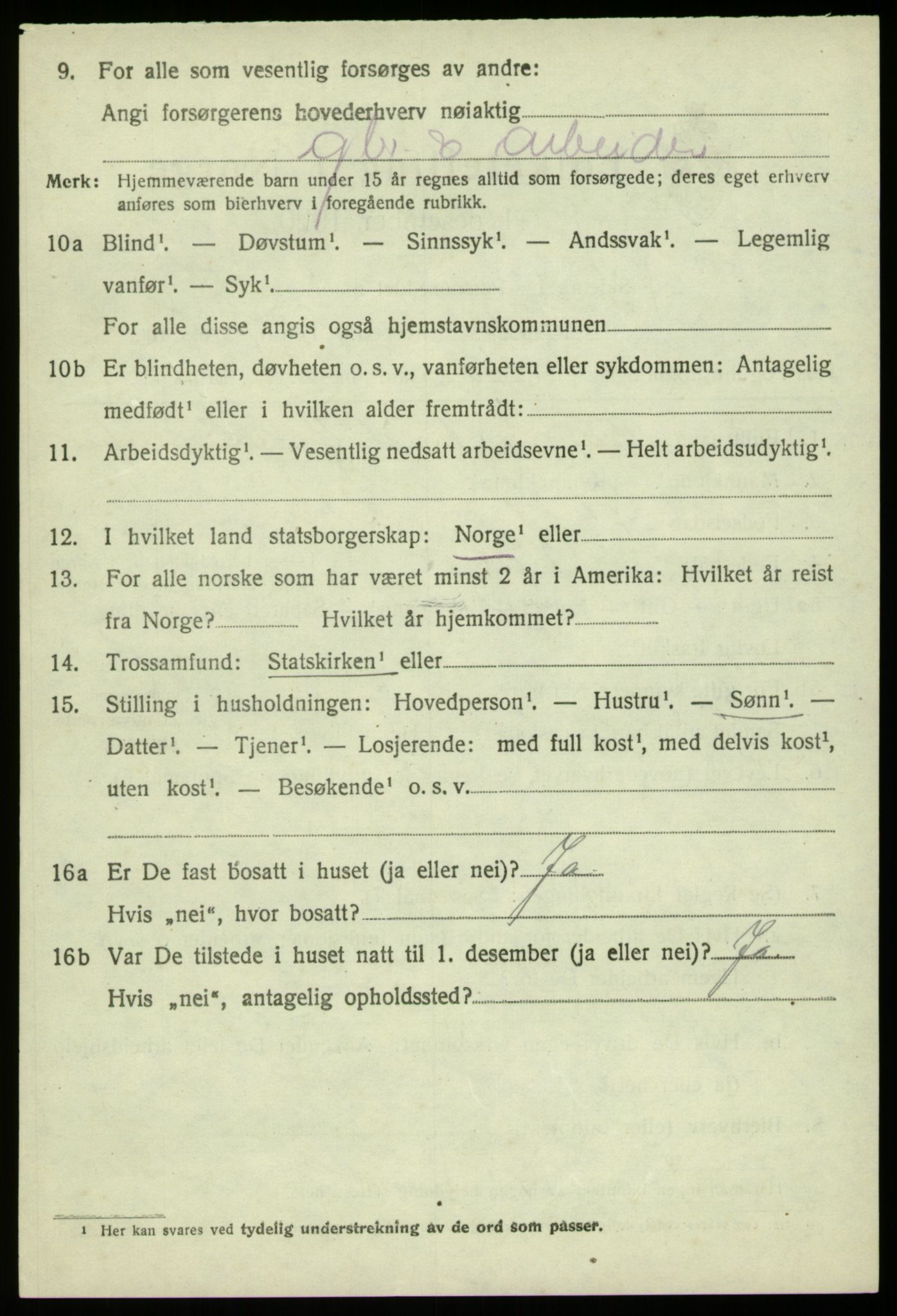 SAB, 1920 census for Fjell, 1920, p. 11563