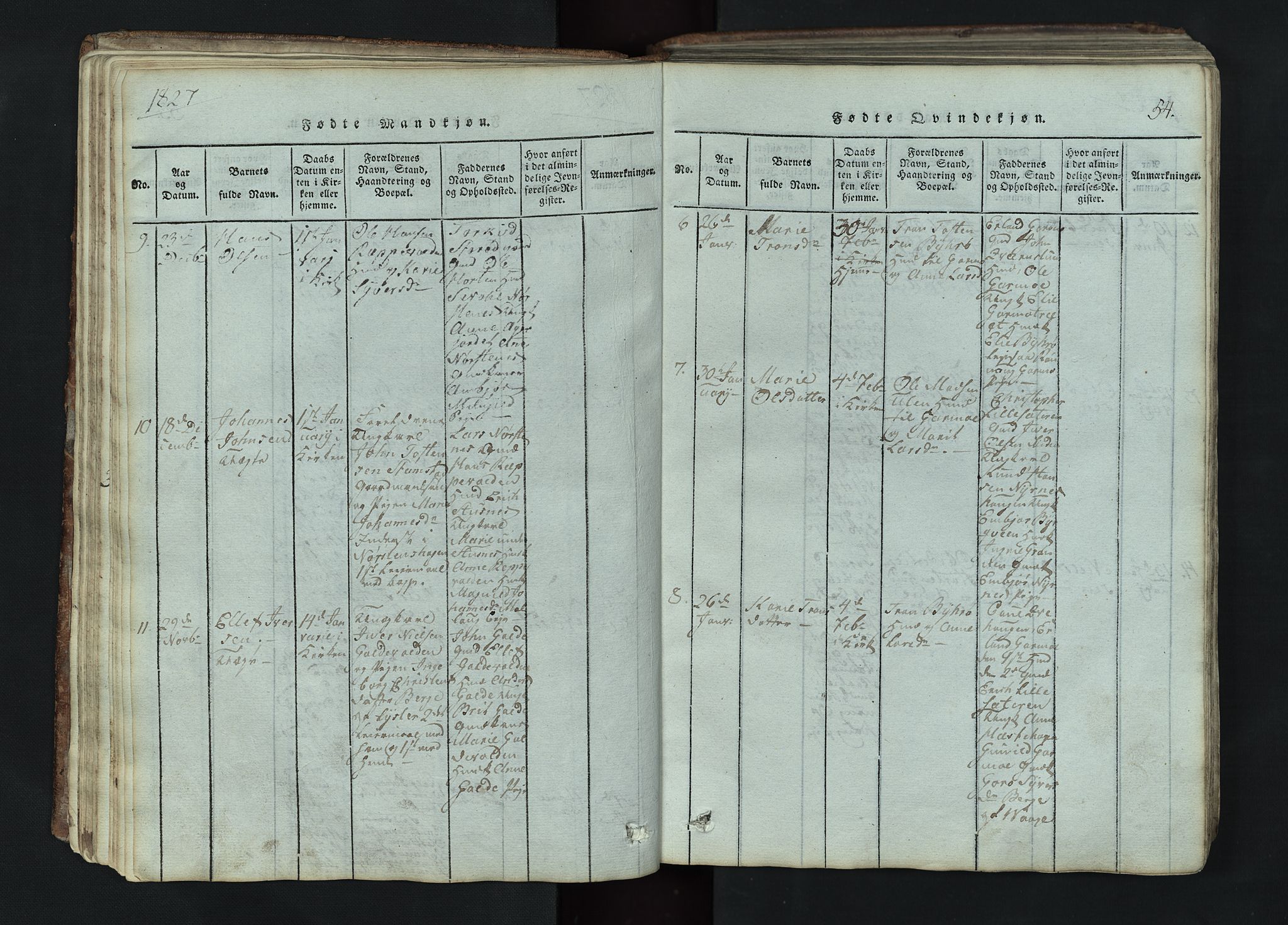 Lom prestekontor, SAH/PREST-070/L/L0002: Parish register (copy) no. 2, 1815-1844, p. 54