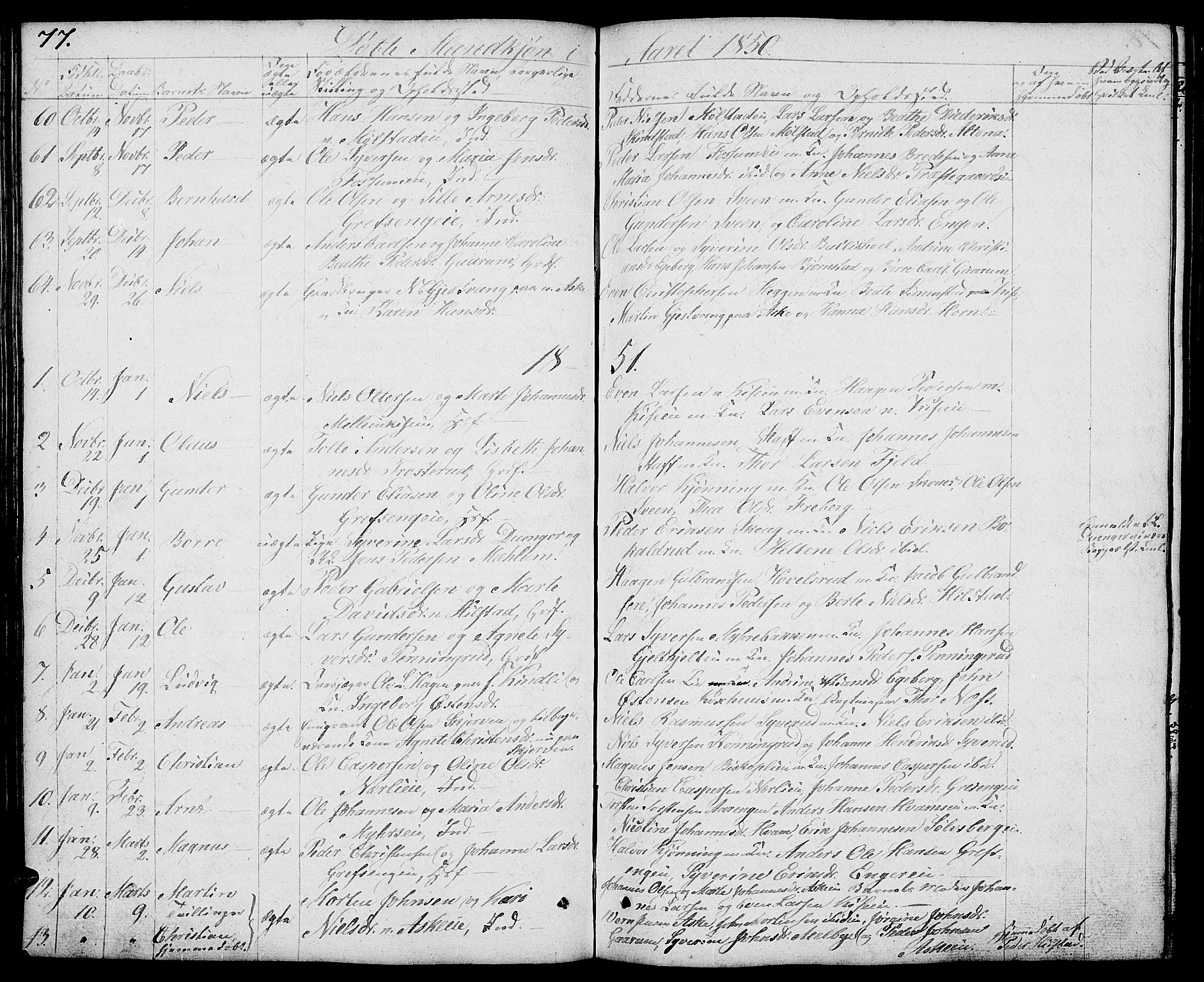 Nes prestekontor, Hedmark, AV/SAH-PREST-020/L/La/L0004: Parish register (copy) no. 4, 1832-1861, p. 77