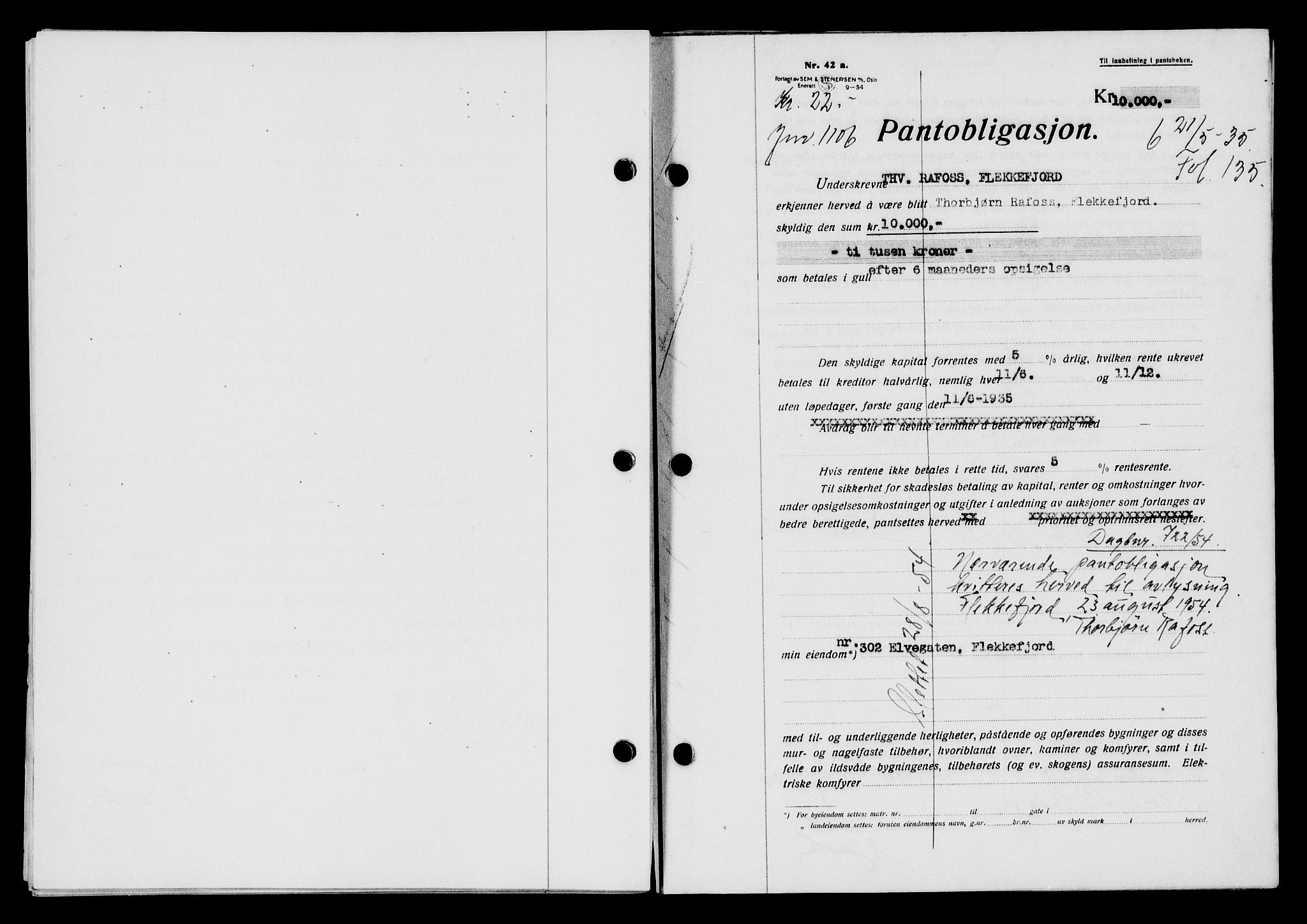 Flekkefjord sorenskriveri, SAK/1221-0001/G/Gb/Gba/L0052: Mortgage book no. 48, 1935-1936, Deed date: 21.05.1935