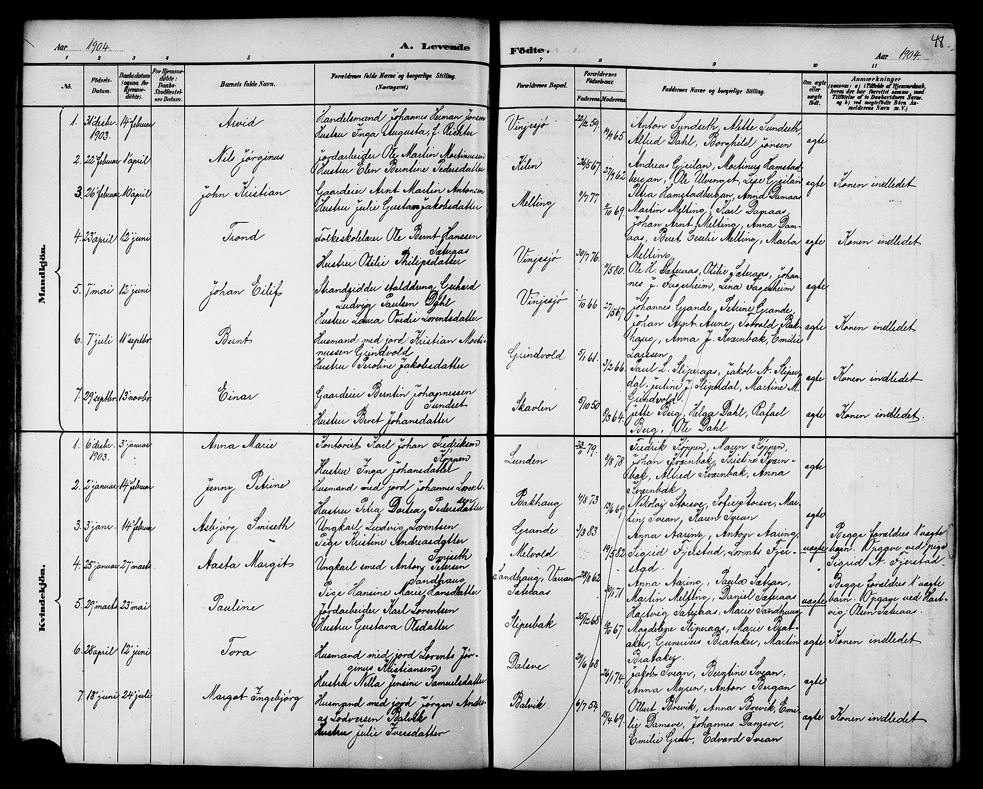 Ministerialprotokoller, klokkerbøker og fødselsregistre - Nord-Trøndelag, SAT/A-1458/733/L0327: Parish register (copy) no. 733C02, 1888-1918, p. 48