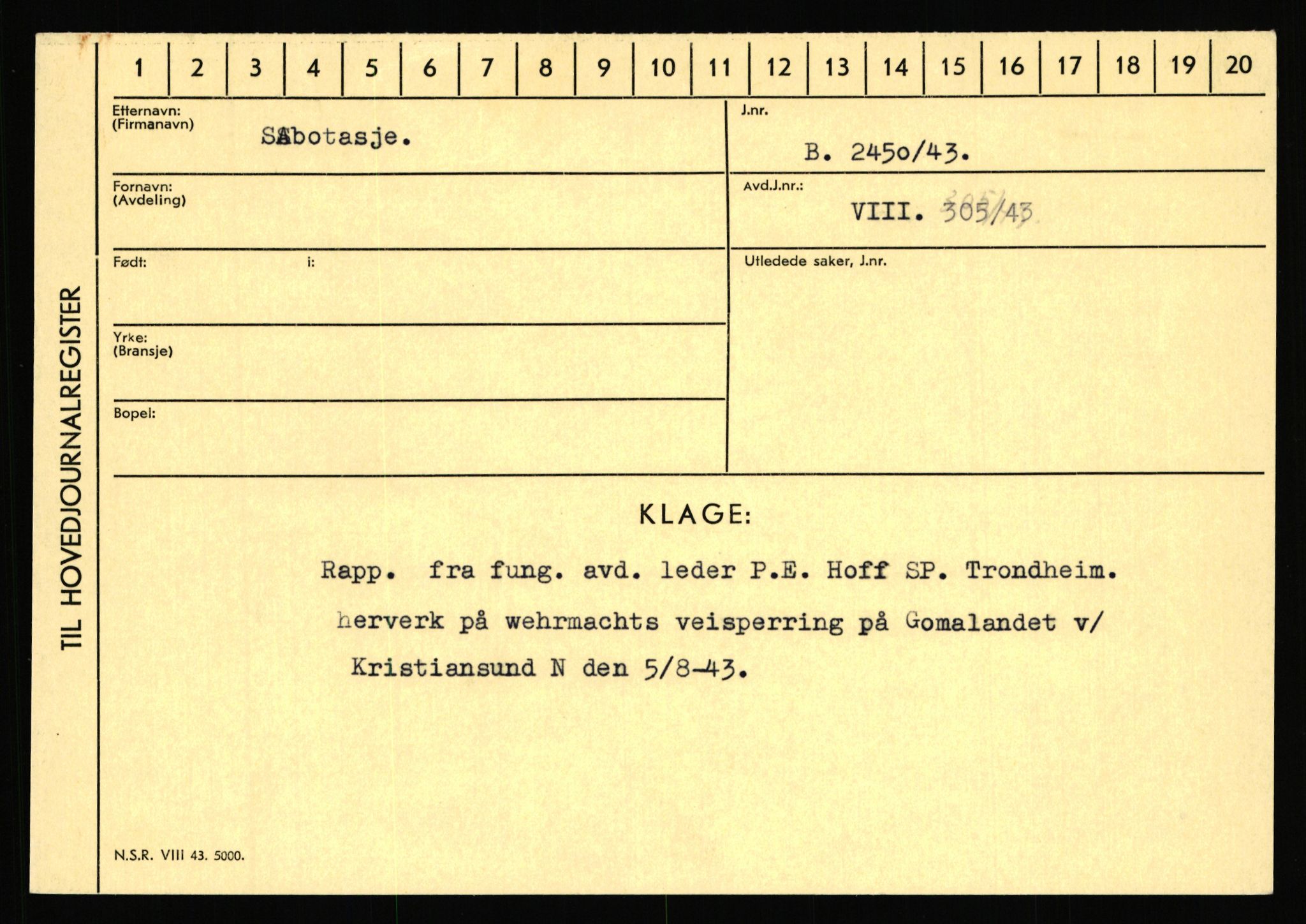 Statspolitiet - Hovedkontoret / Osloavdelingen, AV/RA-S-1329/C/Ca/L0013: Raa - Servold, 1943-1945, p. 3218