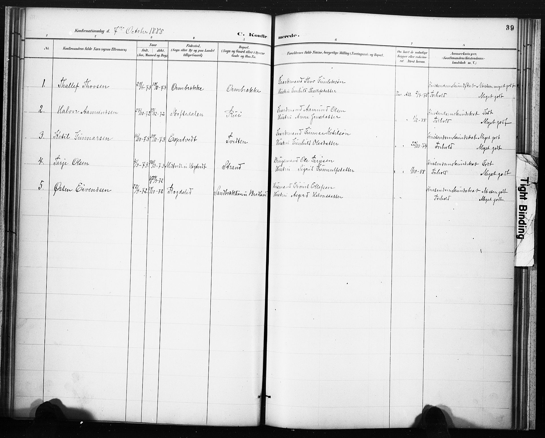 Lårdal kirkebøker, SAKO/A-284/F/Fc/L0002: Parish register (official) no. III 2, 1887-1906, p. 39