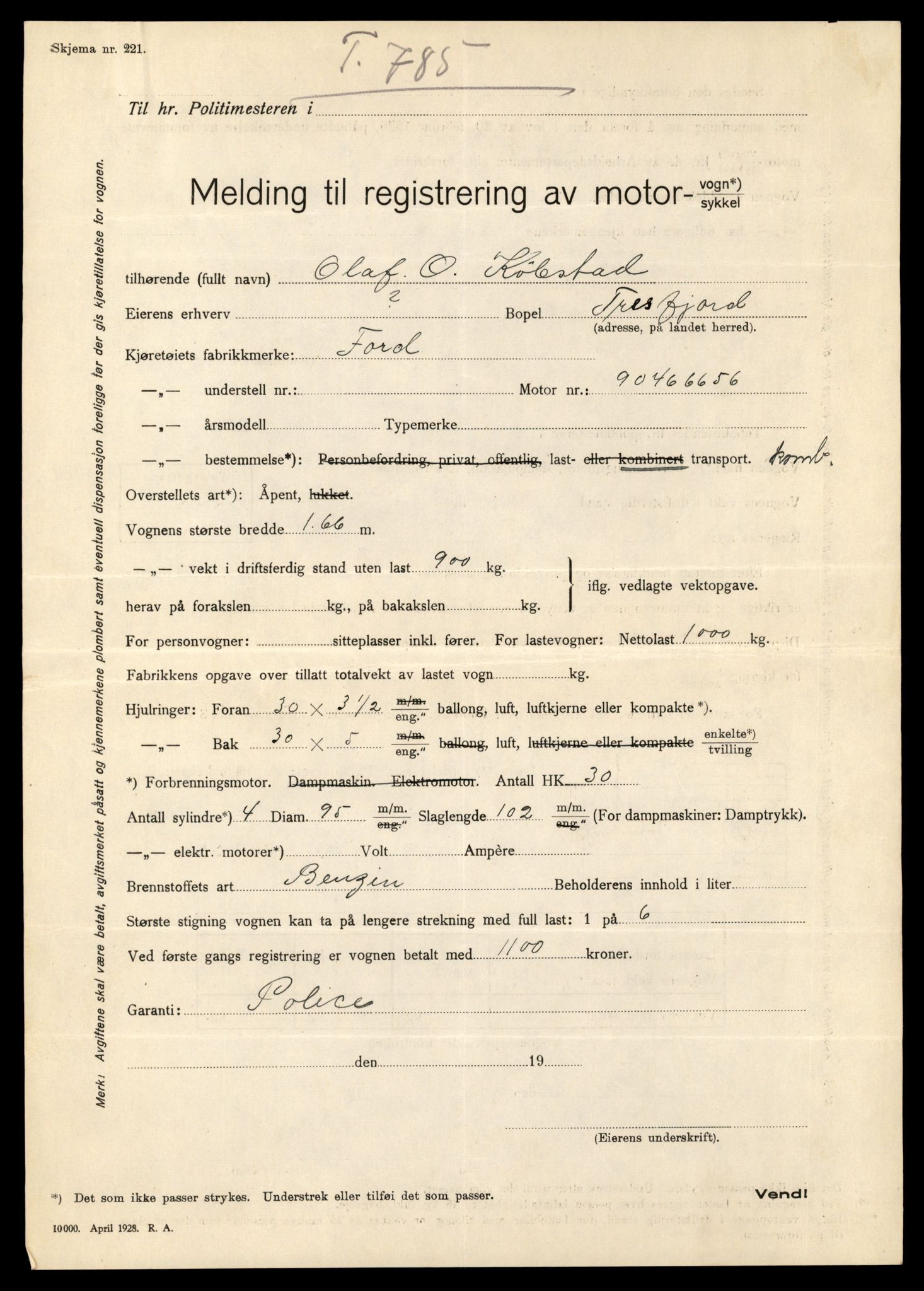 Møre og Romsdal vegkontor - Ålesund trafikkstasjon, SAT/A-4099/F/Fe/L0013: Registreringskort for kjøretøy T 1451 - T 1564, 1927-1998, p. 2739