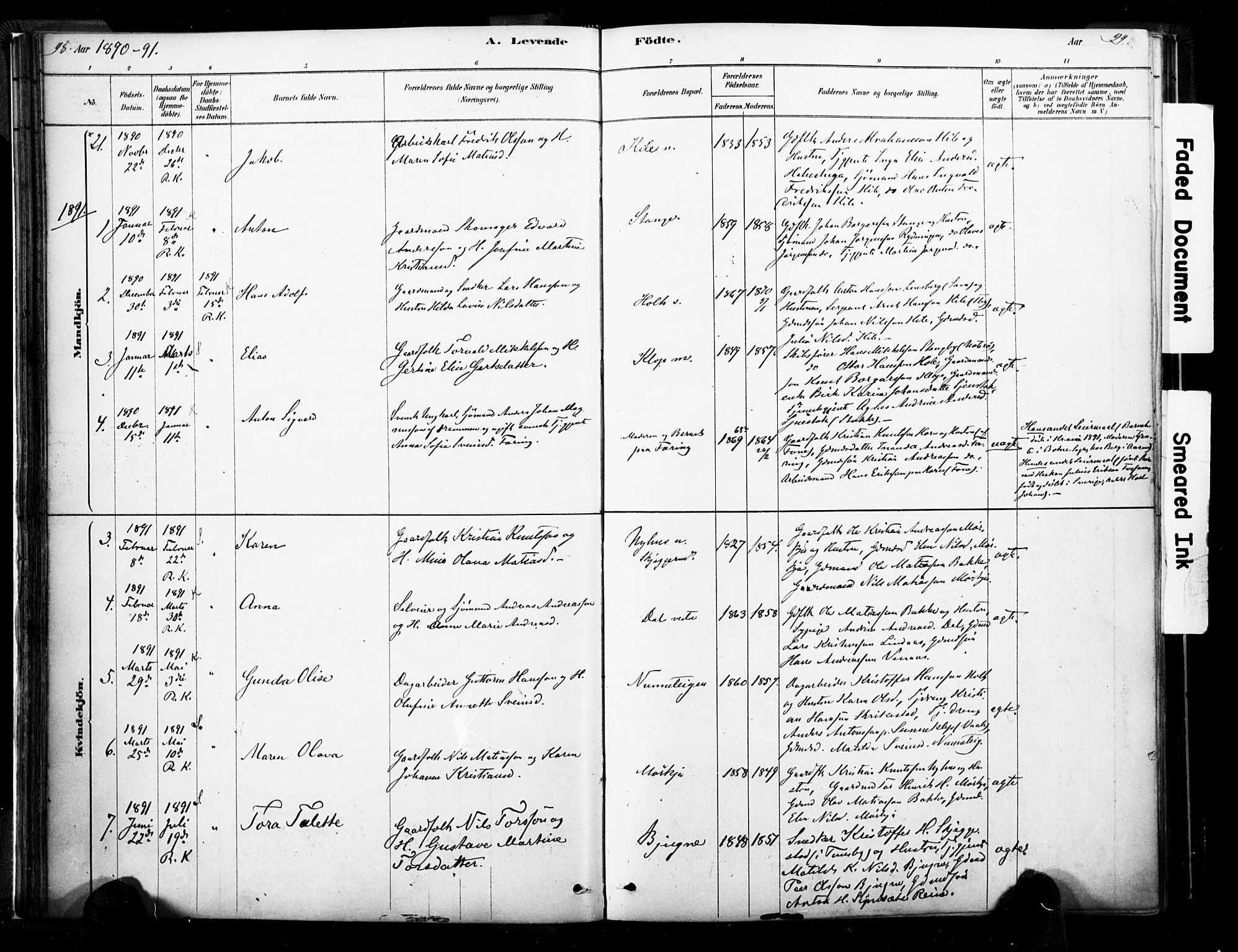 Ramnes kirkebøker, AV/SAKO-A-314/F/Fa/L0007: Parish register (official) no. I 7, 1878-1895, p. 98-99